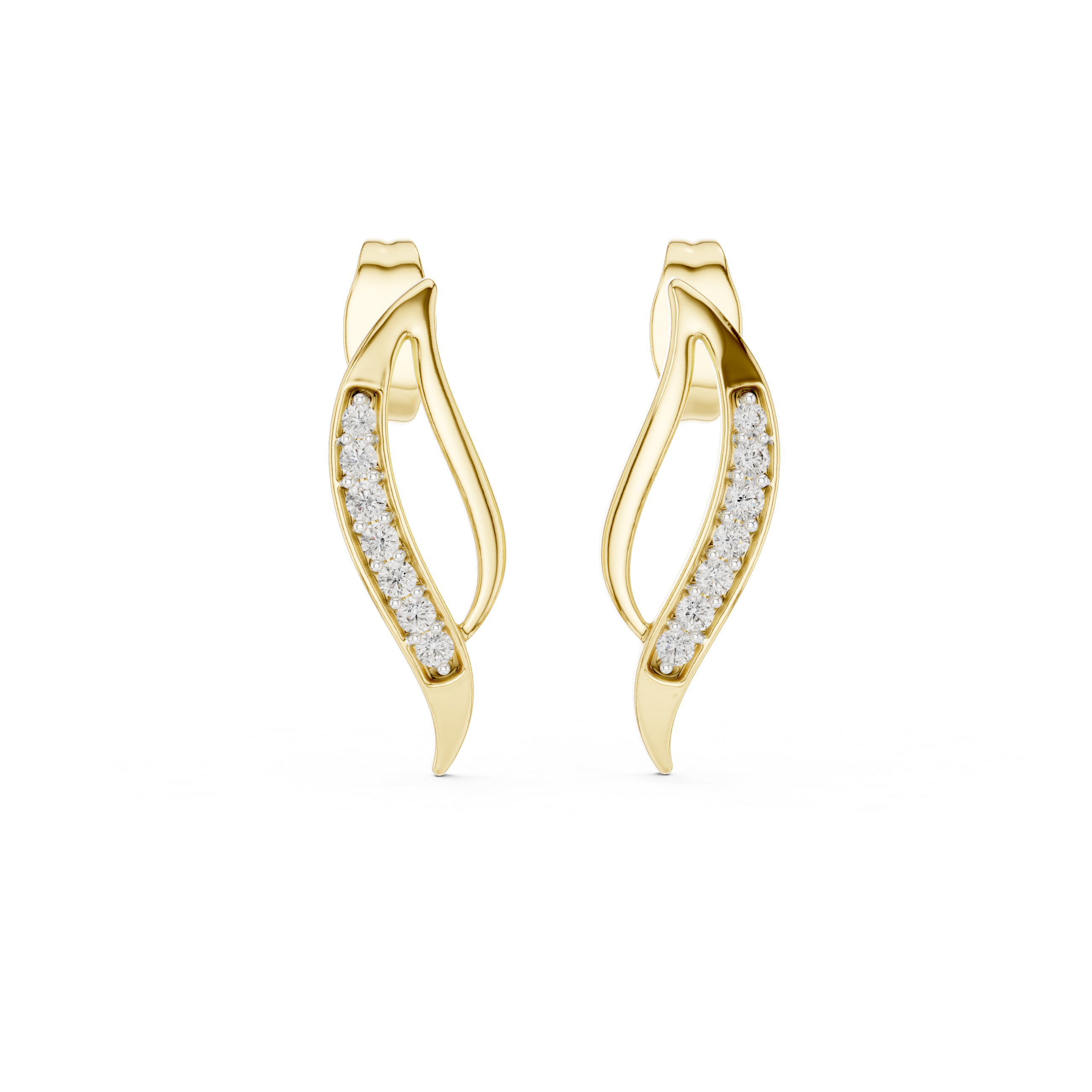 0.14 Lab Grown Diamond Earrings in 18kt Gold Vermeil - Fiona Diamonds - Fiona Diamonds