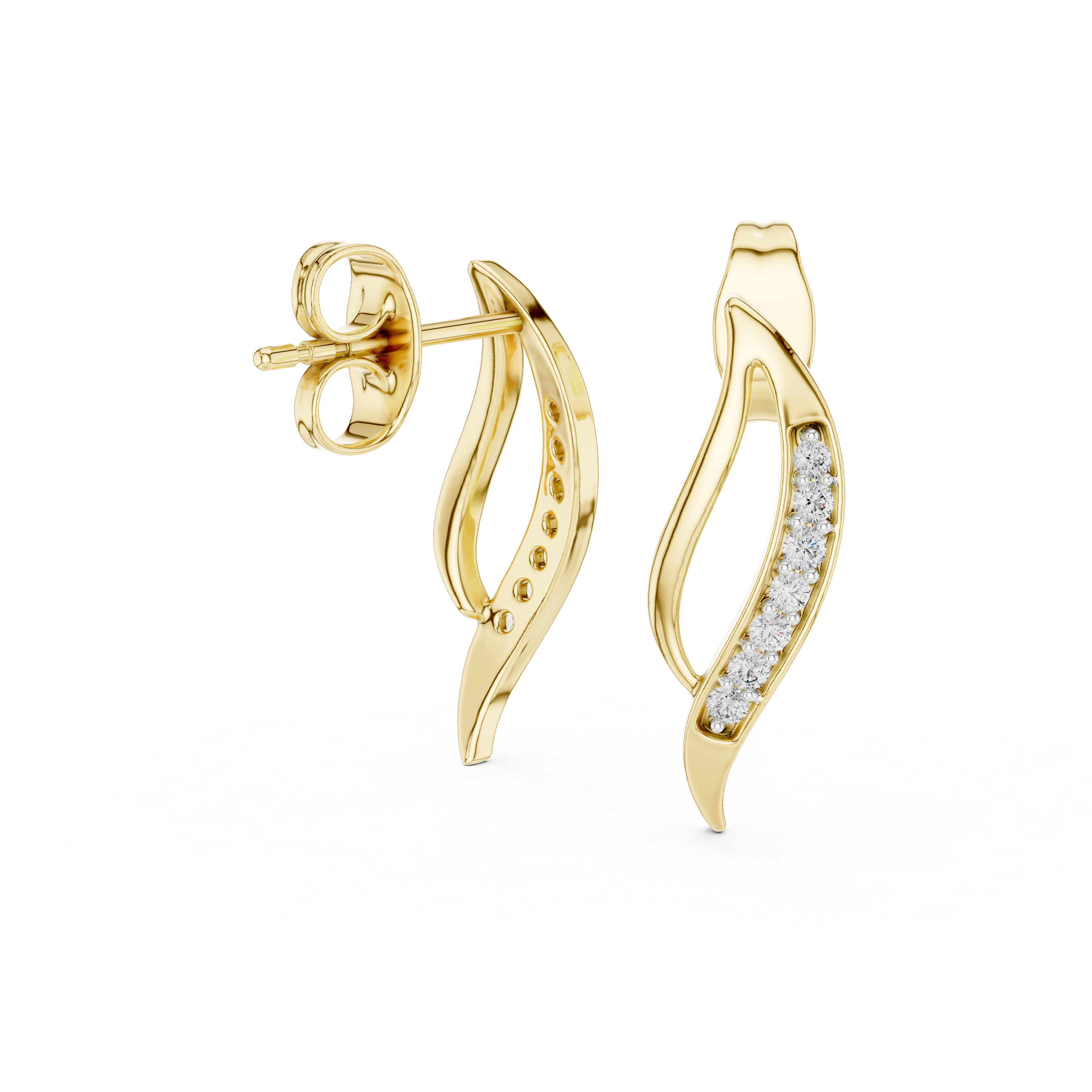 0.14 Lab Grown Diamond Earrings in 18kt Gold Vermeil - Fiona Diamonds - Fiona Diamonds