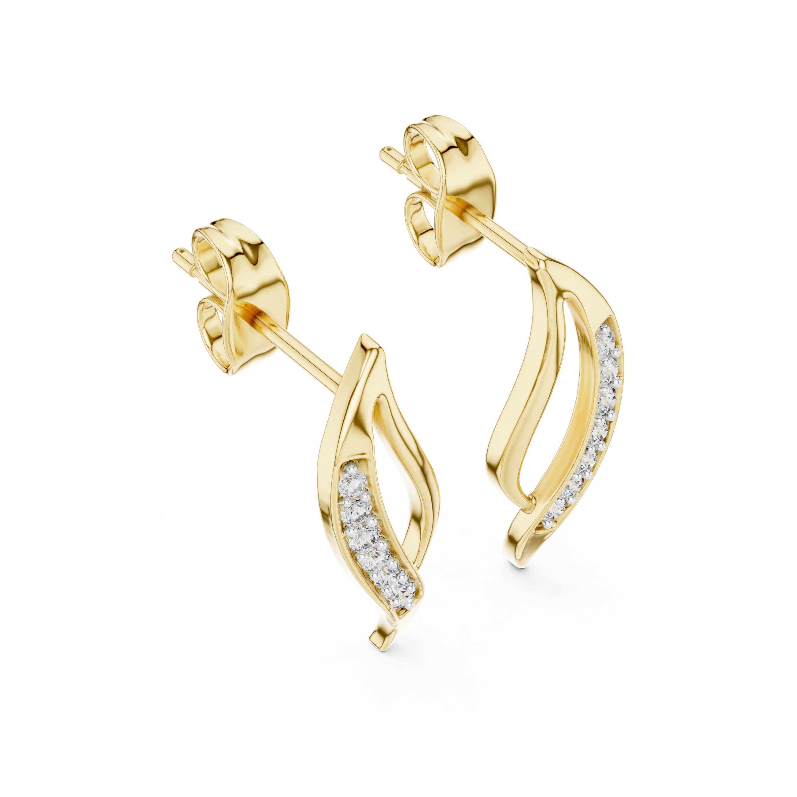 0.14 Lab Grown Diamond Earrings in 18kt Gold Vermeil - Fiona Diamonds - Fiona Diamonds
