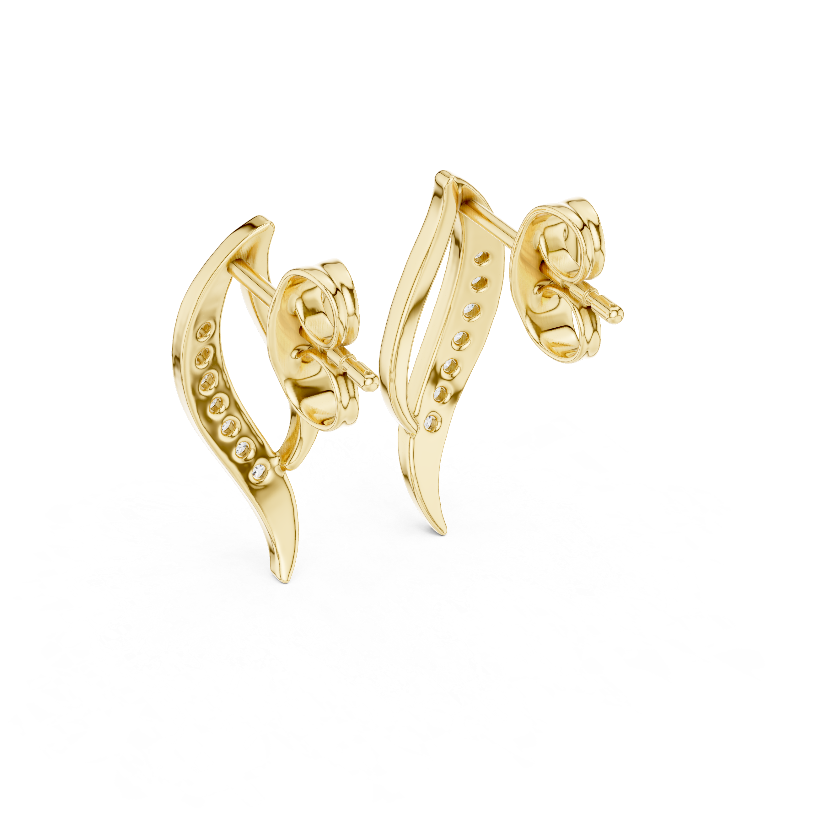 0.14 Lab Grown Diamond Earrings in 18kt Gold Vermeil - Fiona Diamonds - Fiona Diamonds