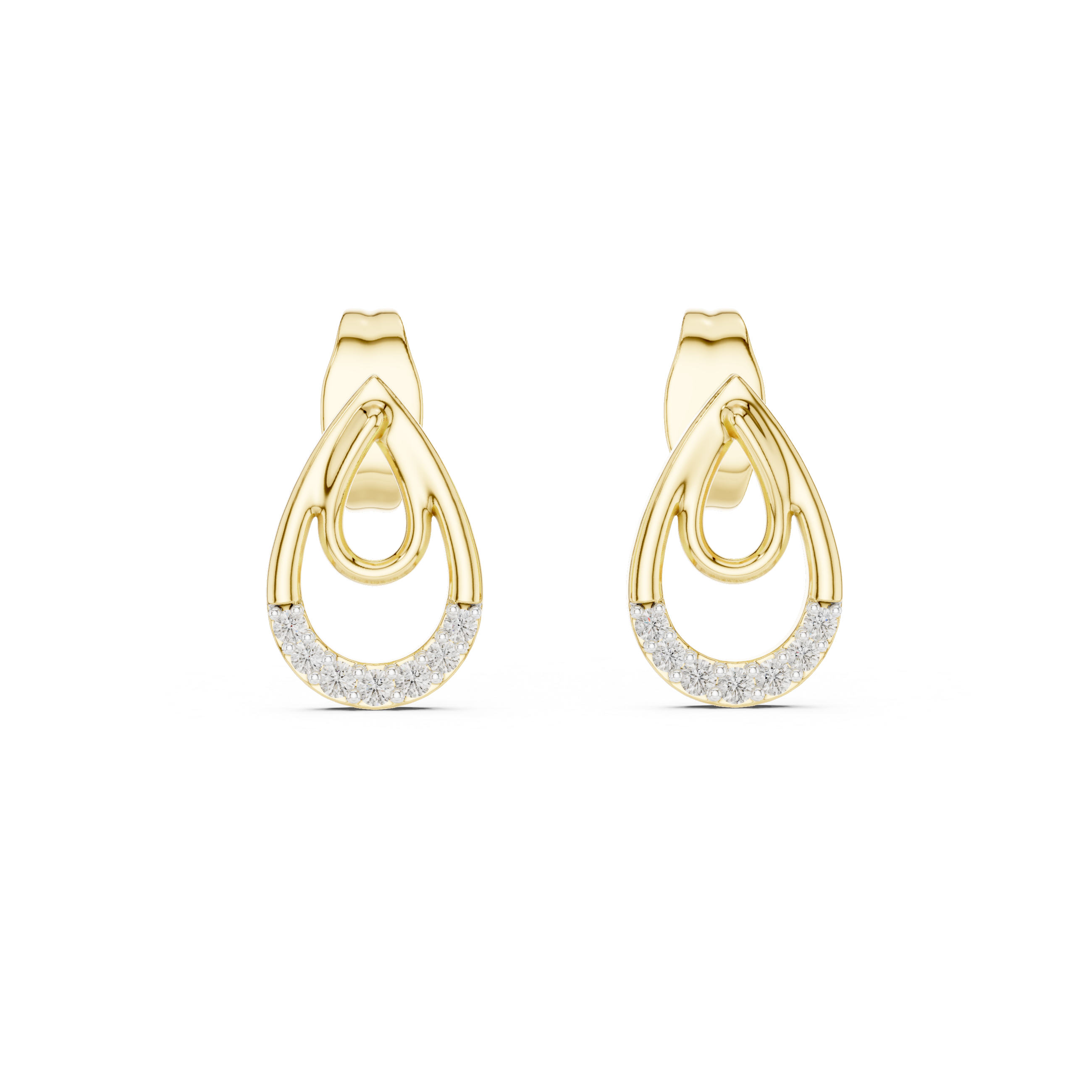 0.07 Lab Grown Diamond Earrings in 18kt Gold Vermeil - Fiona Diamonds - Fiona Diamonds