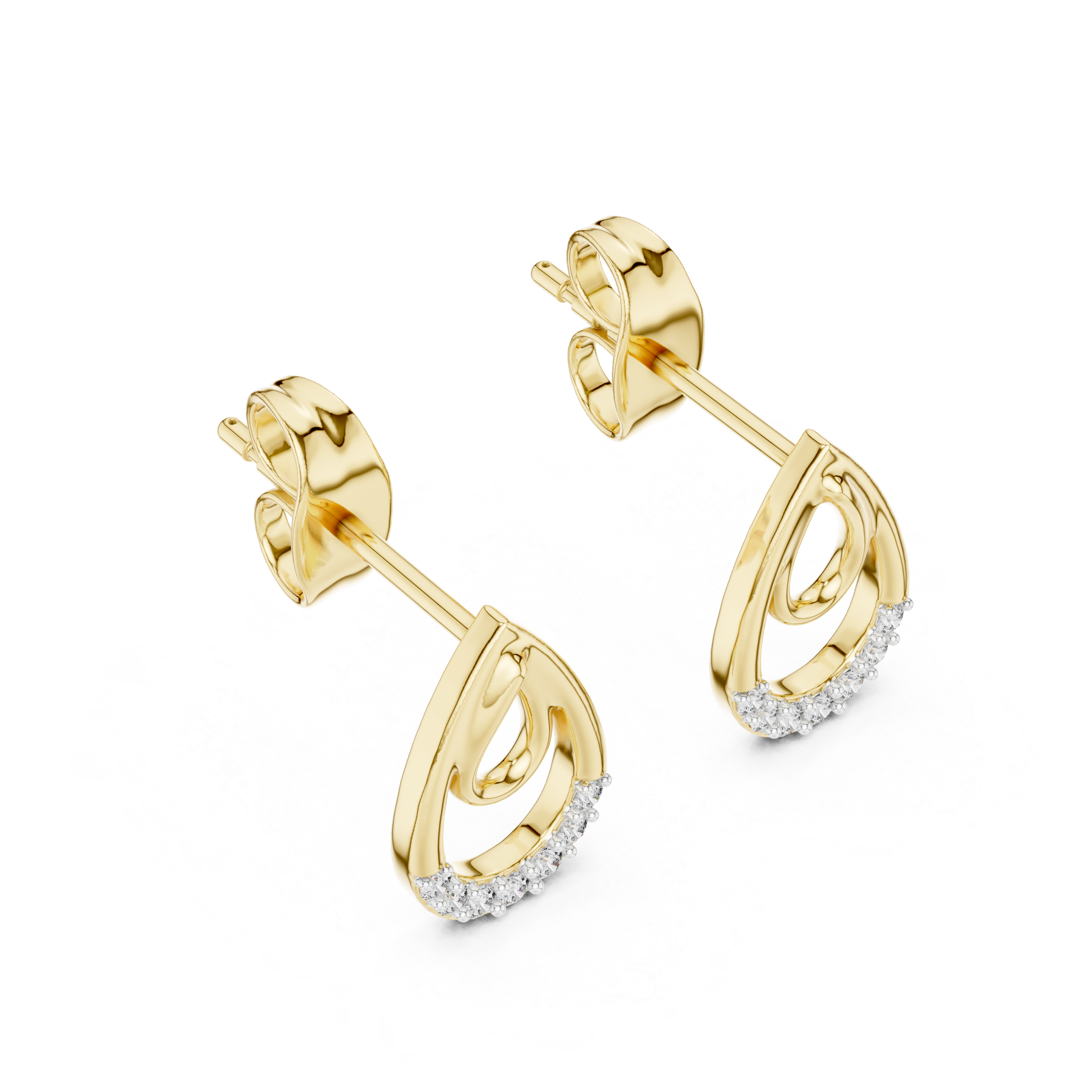 0.07 Lab Grown Diamond Earrings in 18kt Gold Vermeil - Fiona Diamonds - Fiona Diamonds