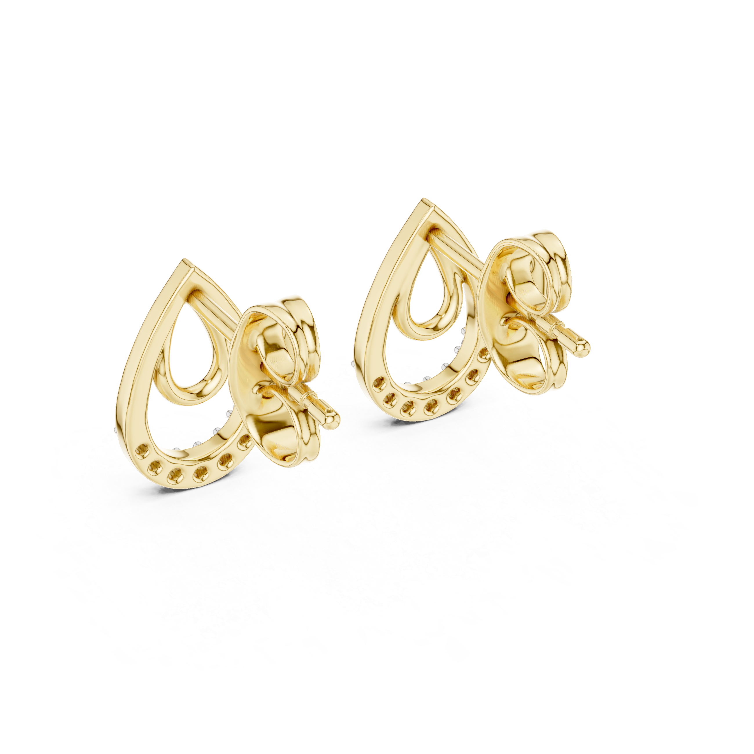 0.07 Lab Grown Diamond Earrings in 18kt Gold Vermeil - Fiona Diamonds - Fiona Diamonds