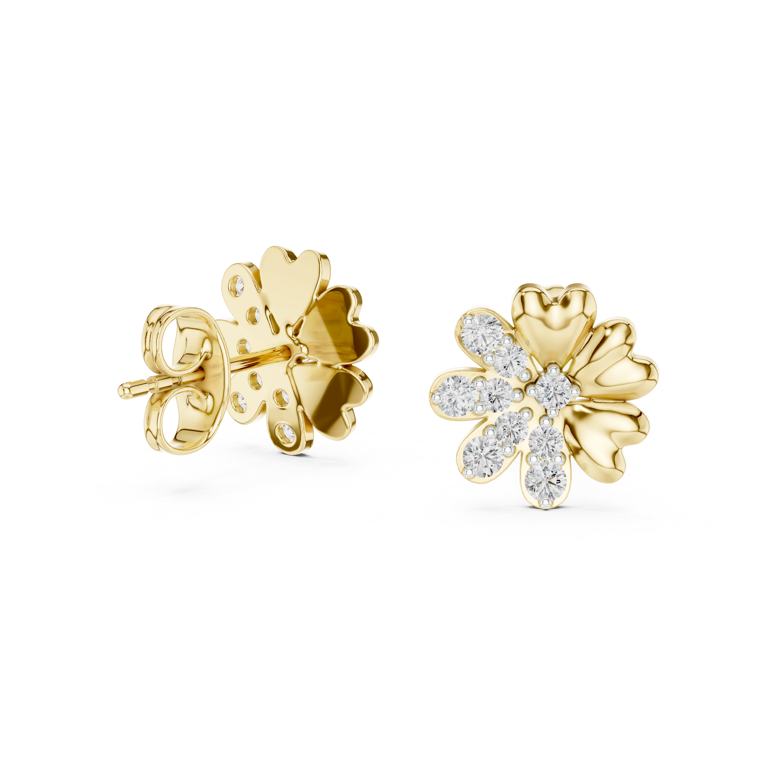 0.35 Lab Grown Diamond Earrings in 18kt Gold Vermeil