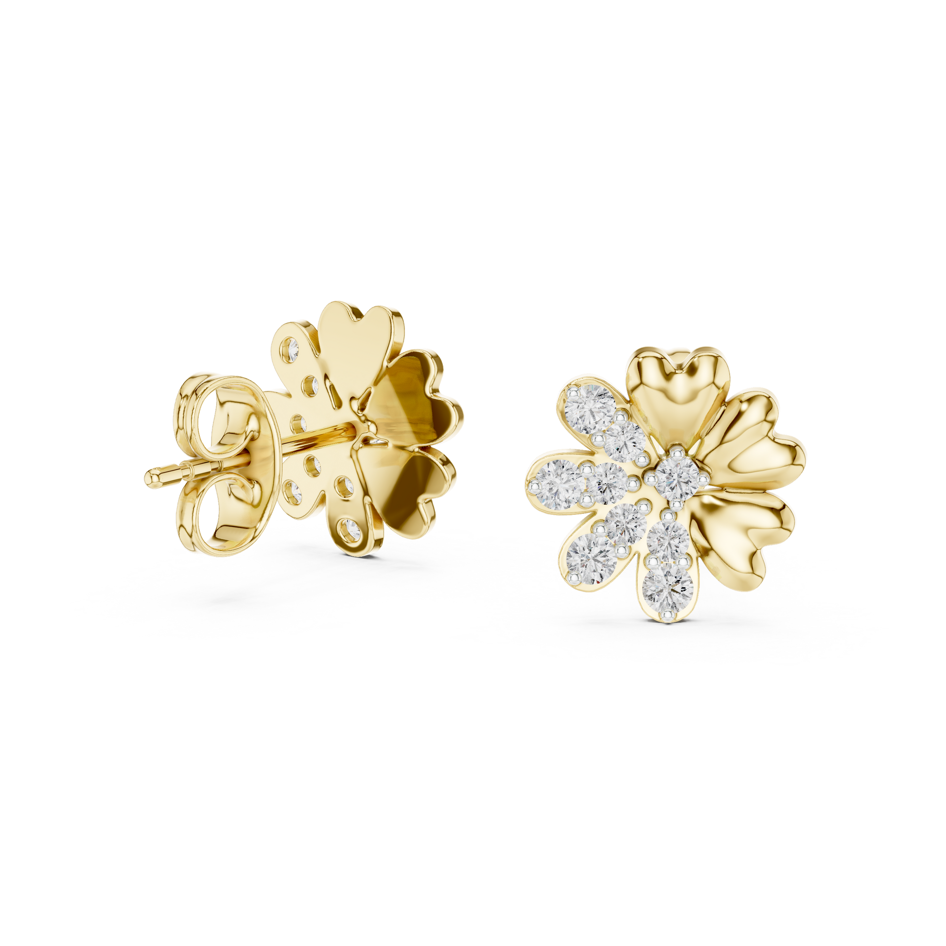 0.35 Lab Grown Diamond Earrings in 18kt Gold Vermeil