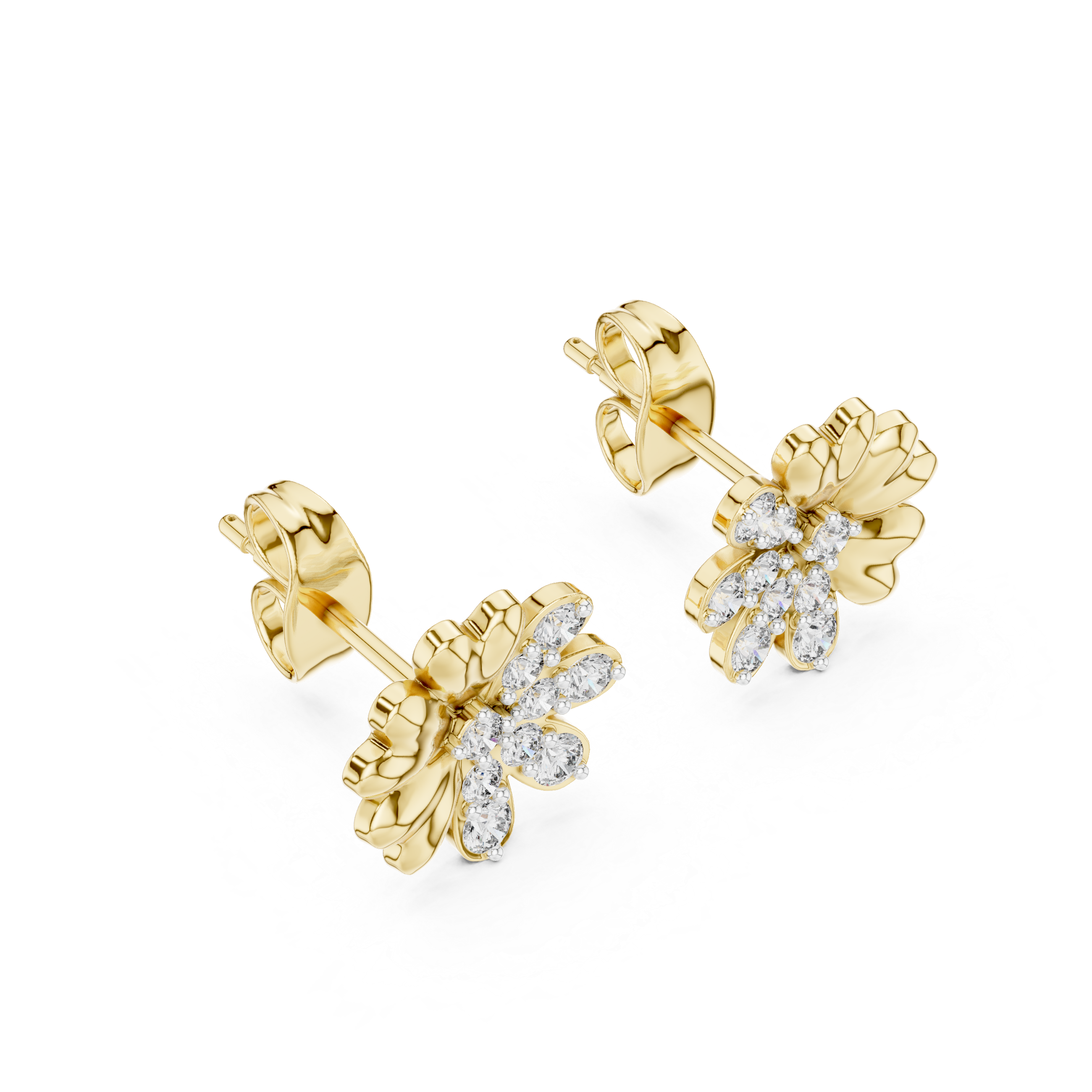 0.35 Lab Grown Diamond Earrings in 18kt Gold Vermeil