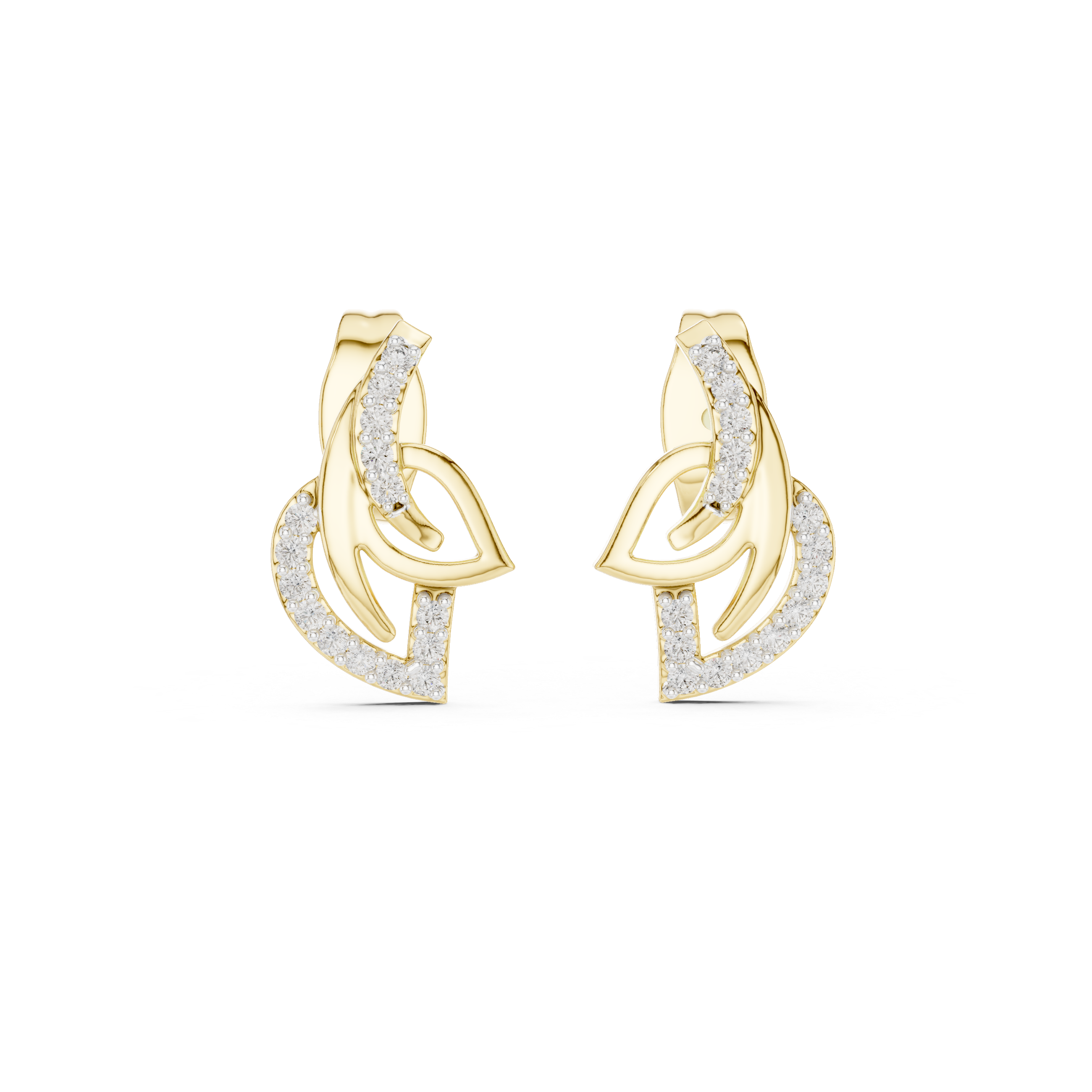 0.12 Lab Grown Diamond Earrings in 18kt Gold Vermeil - Fiona Diamonds - Fiona Diamonds
