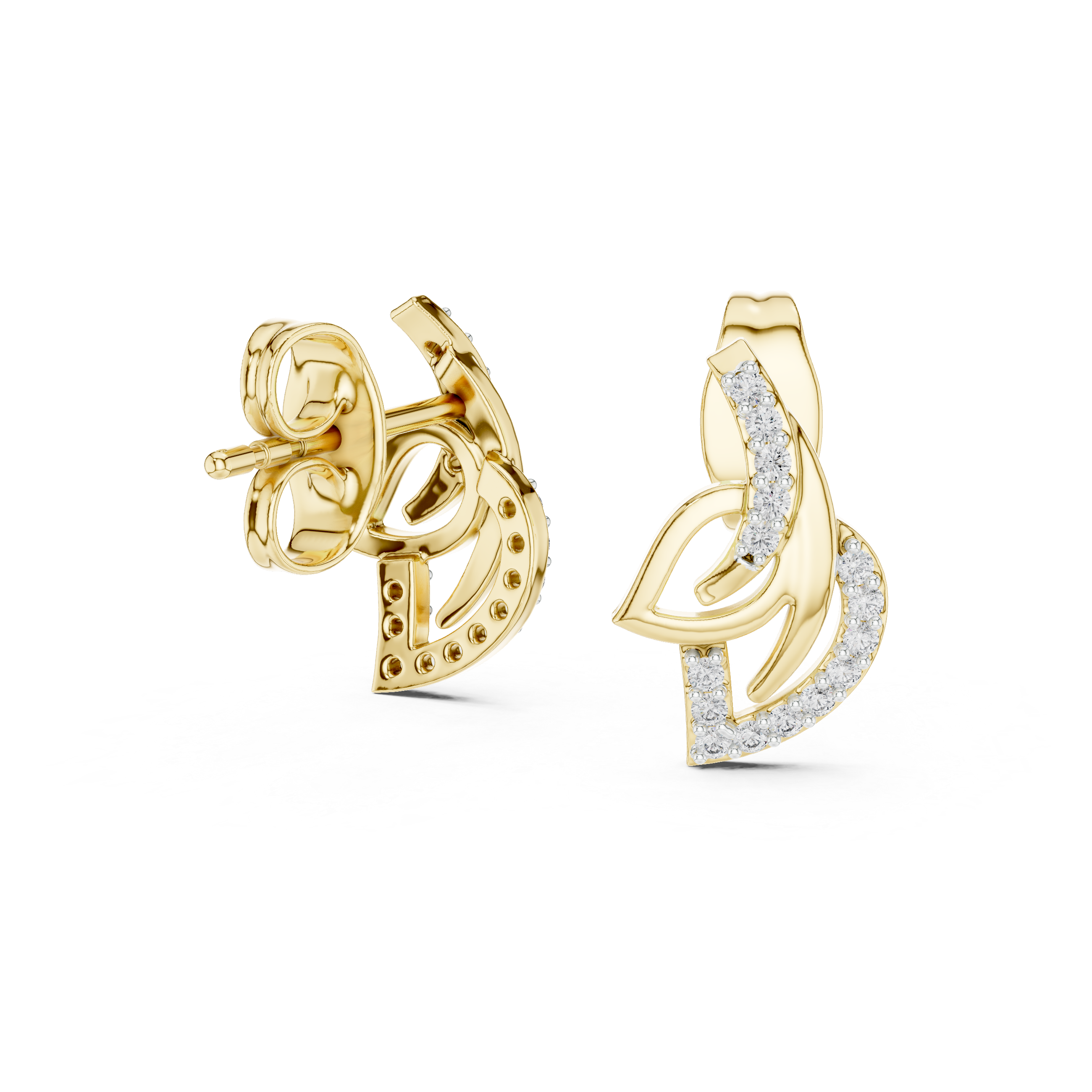 0.12 Lab Grown Diamond Earrings in 18kt Gold Vermeil - Fiona Diamonds - Fiona Diamonds