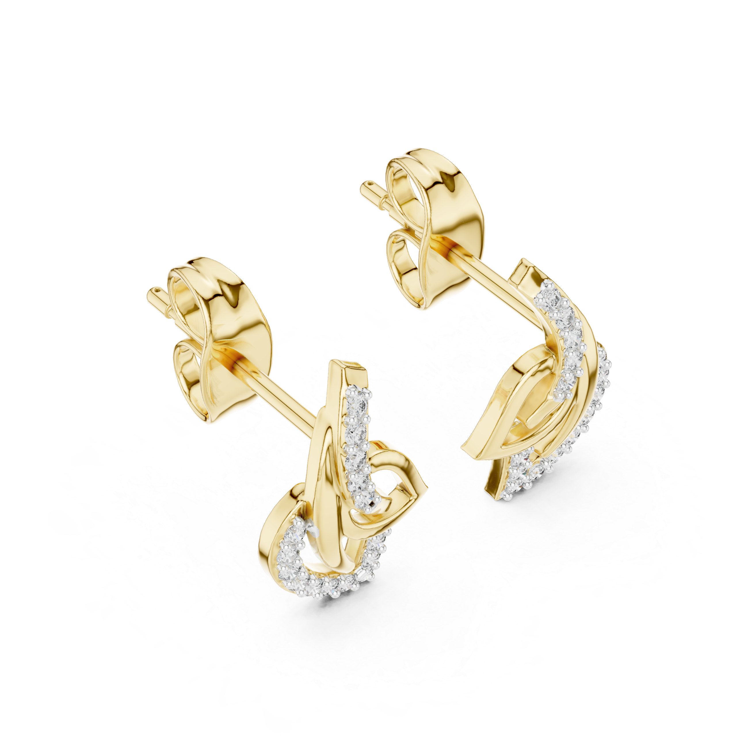 0.12 Lab Grown Diamond Earrings in 18kt Gold Vermeil - Fiona Diamonds - Fiona Diamonds