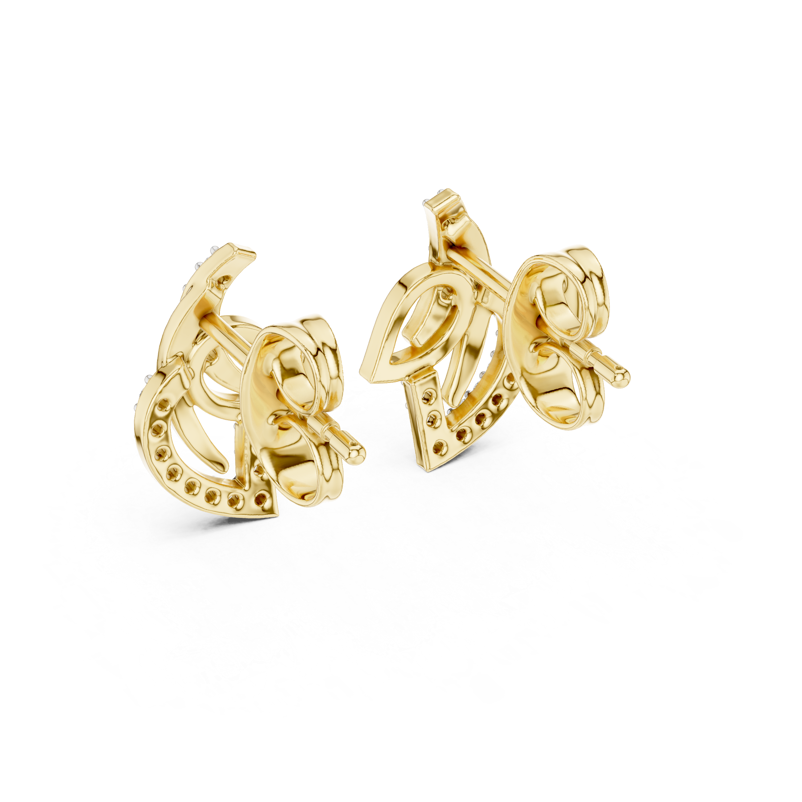 0.12 Lab Grown Diamond Earrings in 18kt Gold Vermeil - Fiona Diamonds - Fiona Diamonds