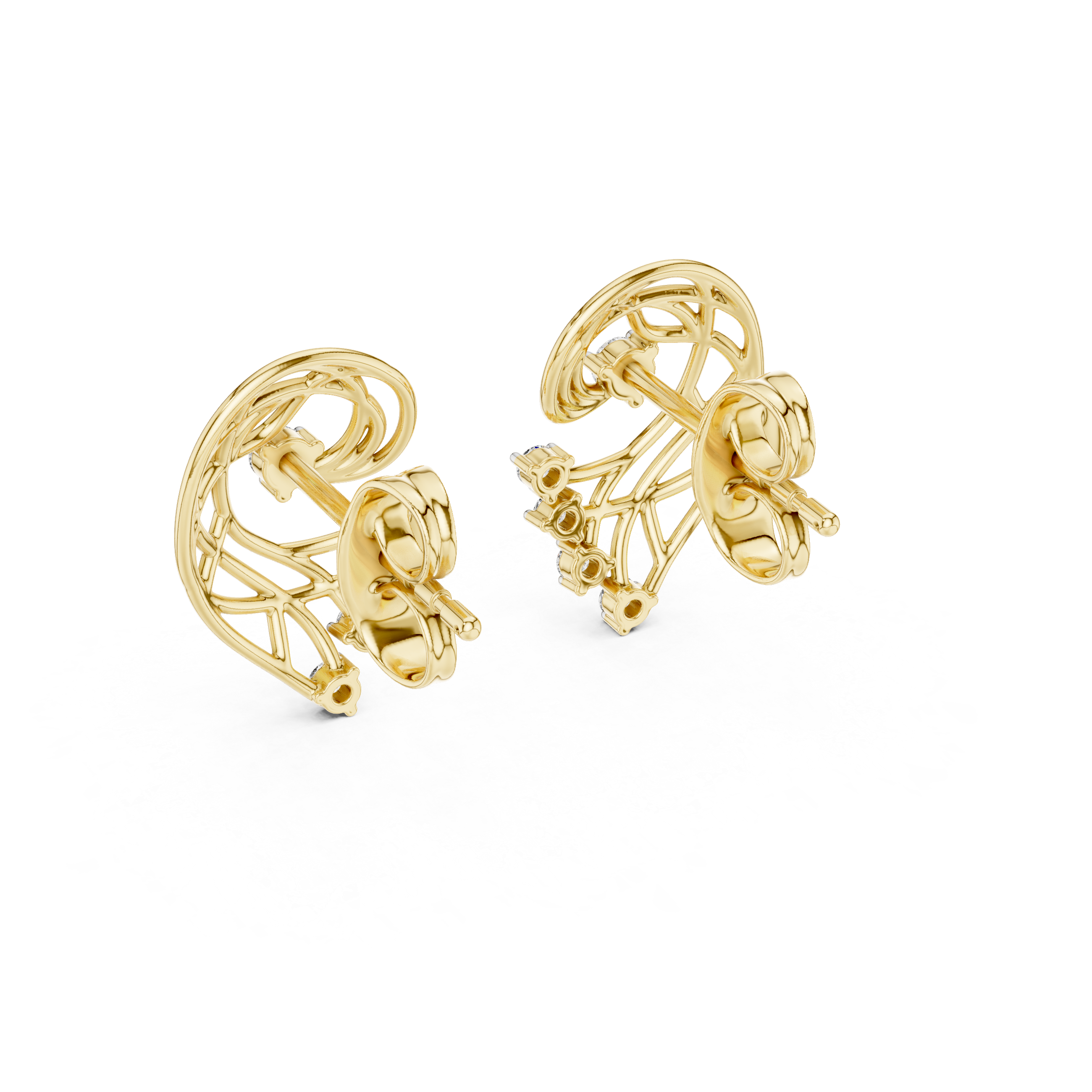 0.12 Lab Grown Diamond Earrings in 18kt Gold Vermeil. - Fiona Diamonds - Fiona Diamonds
