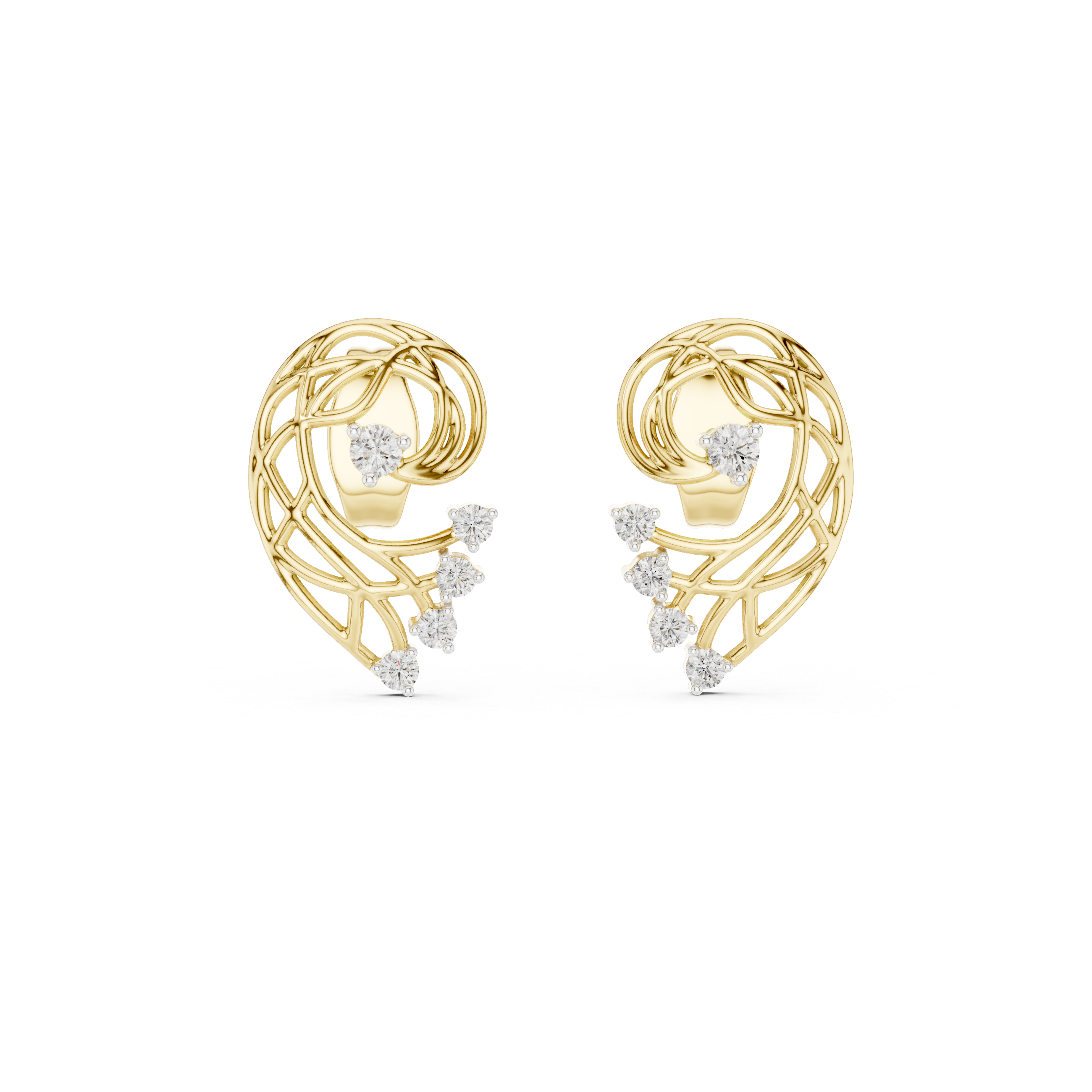 0.12 Lab Grown Diamond Earrings in 18kt Gold Vermeil. - Fiona Diamonds - Fiona Diamonds