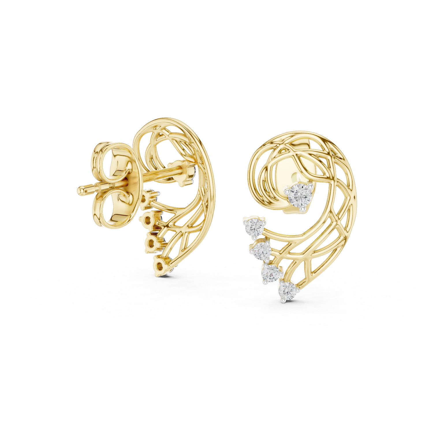 0.12 Lab Grown Diamond Earrings in 18kt Gold Vermeil. - Fiona Diamonds - Fiona Diamonds