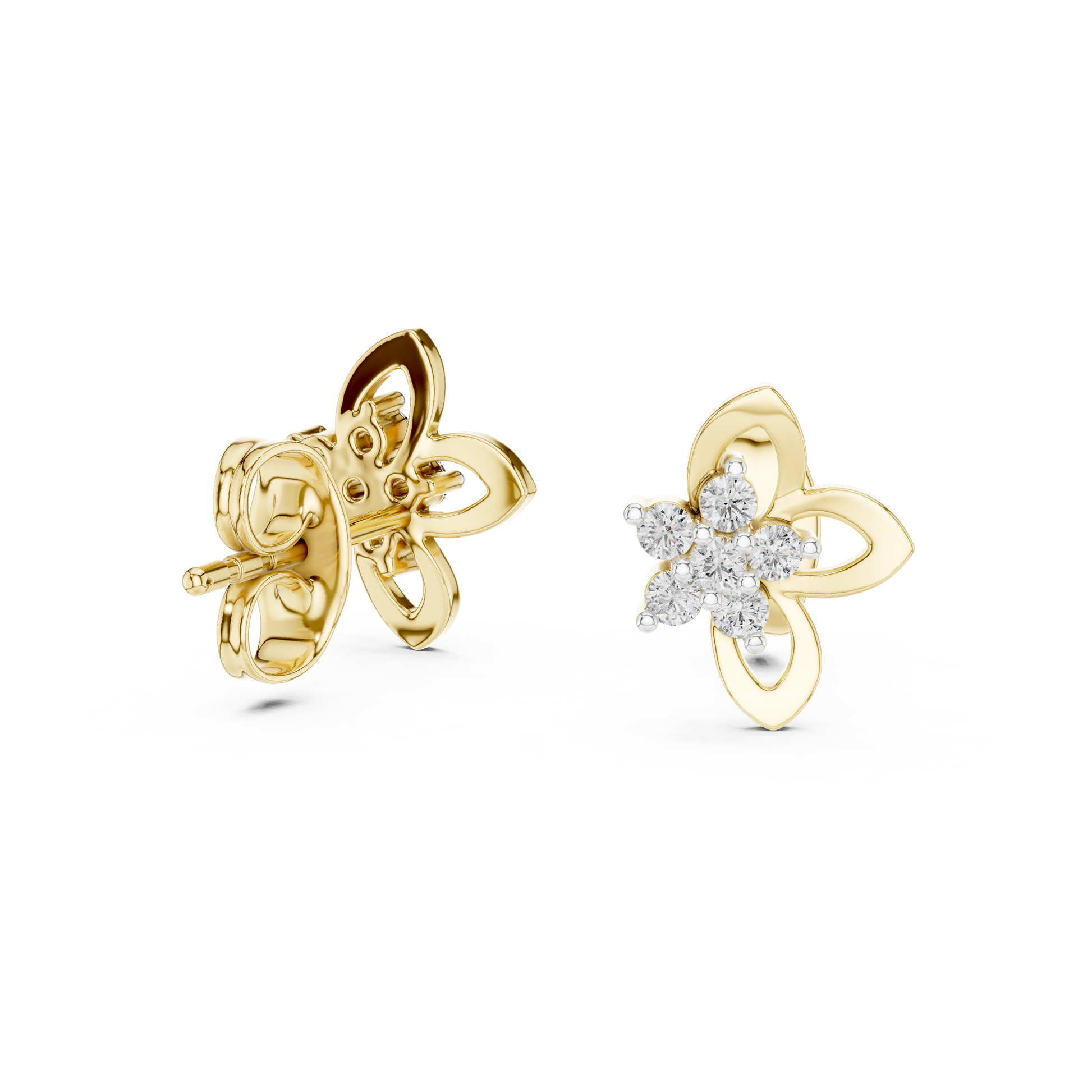 0.18 Lab Grown Diamond Earrings in 18kt Gold Vermeil