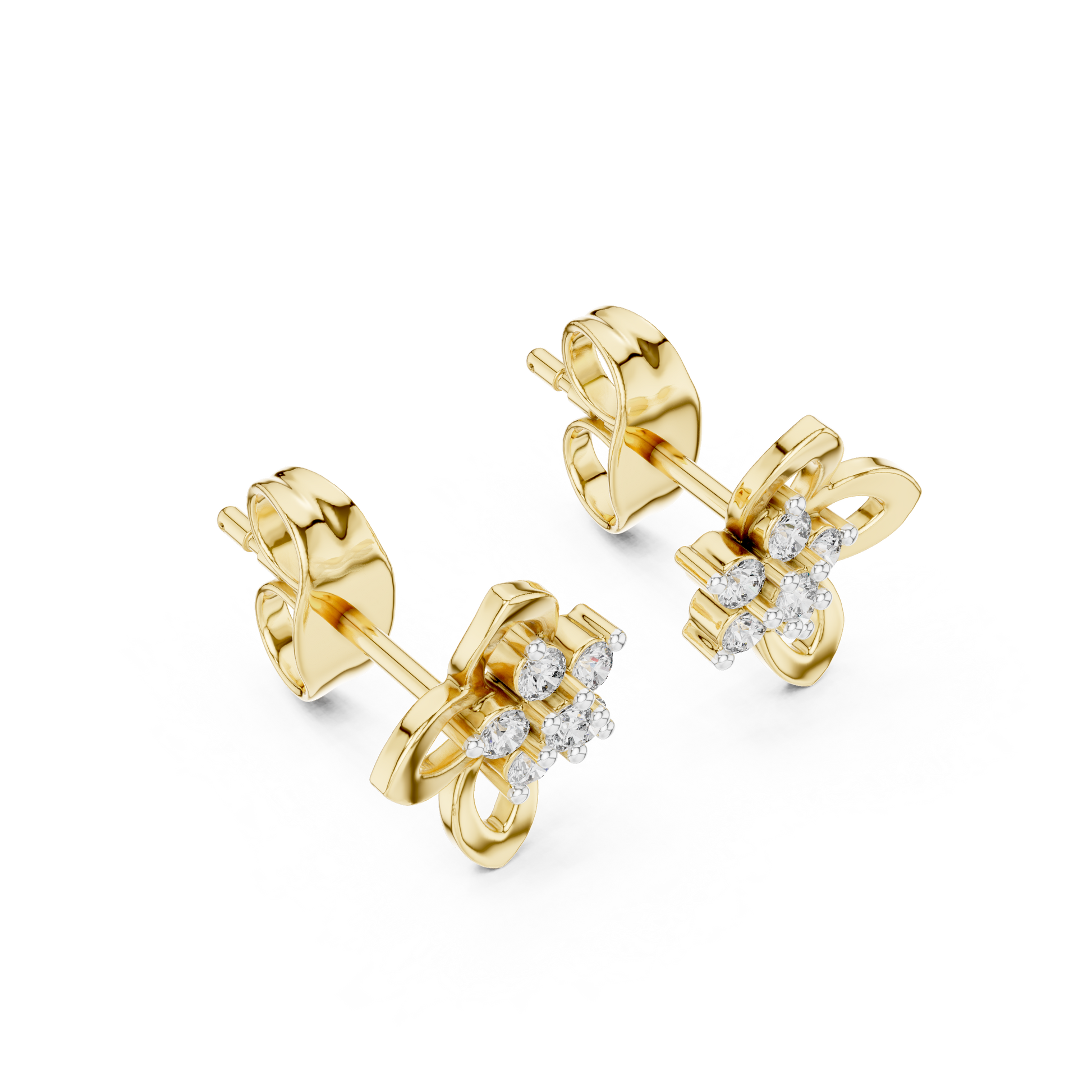 0.18 Lab Grown Diamond Earrings in 18kt Gold Vermeil