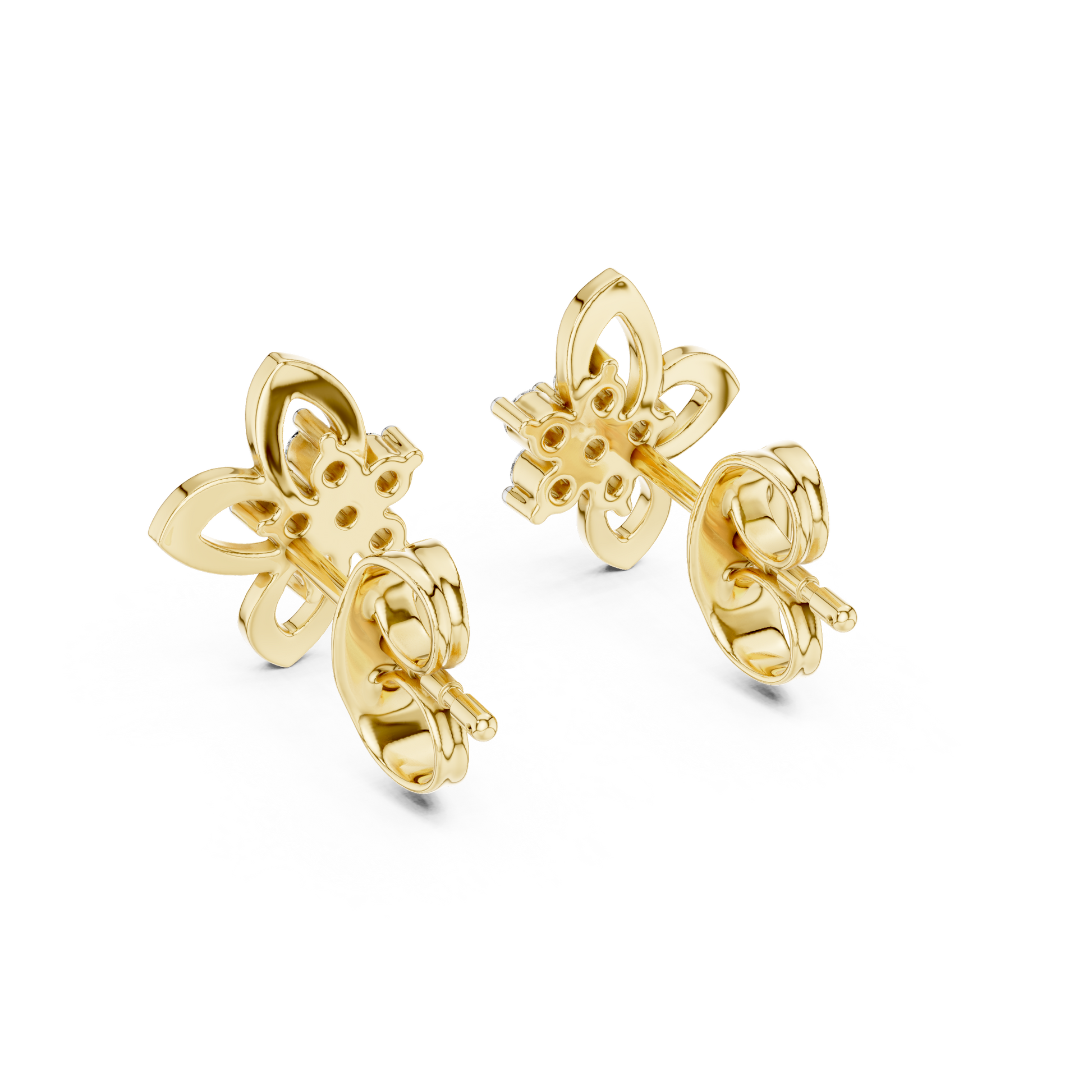 0.18 Lab Grown Diamond Earrings in 18kt Gold Vermeil