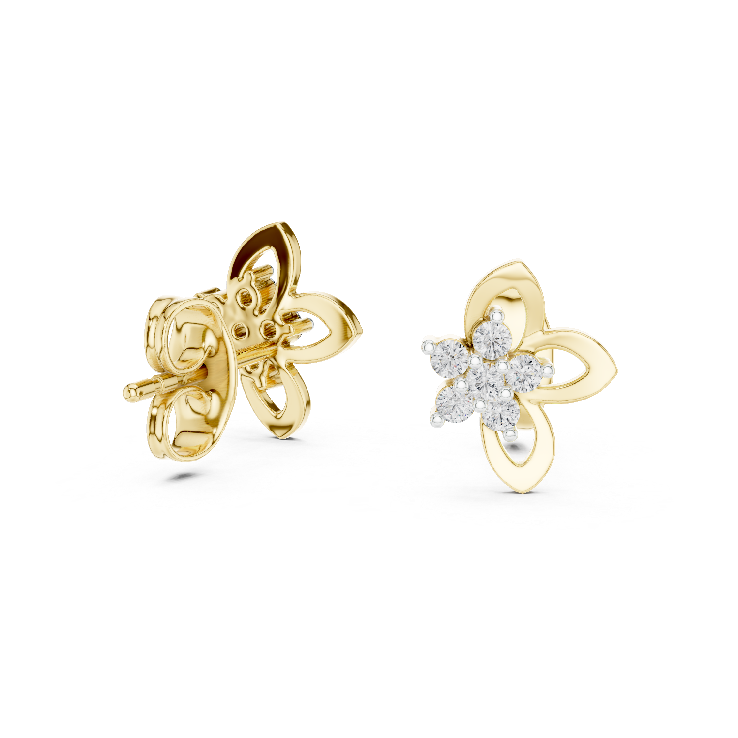 0.18 Lab Grown Diamond Earrings in 18kt Gold Vermeil