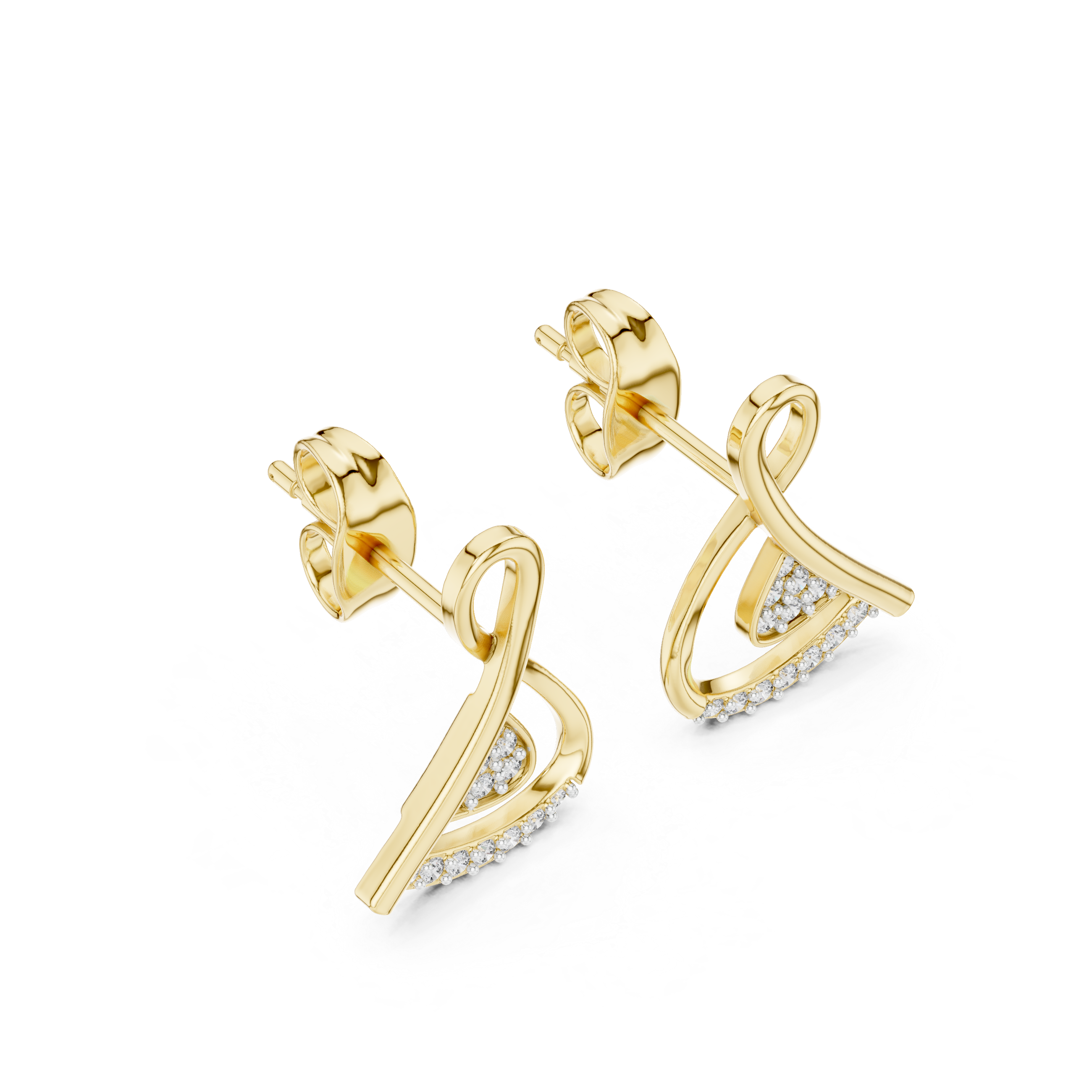 0.12 Lab Grown Diamond Earrings in 18kt Gold Vermeil