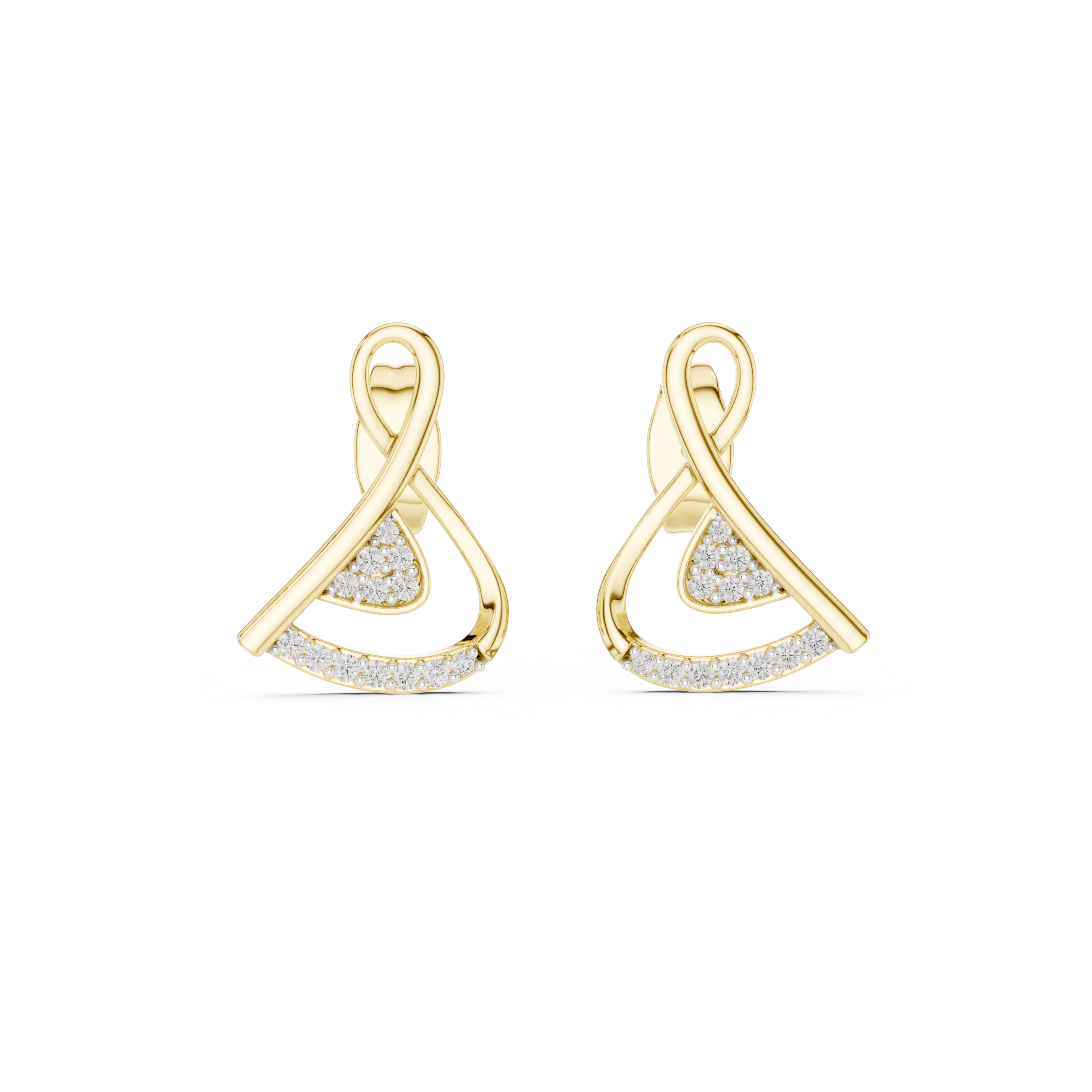 0.12 Lab Grown Diamond Earrings in 18kt Gold Vermeil