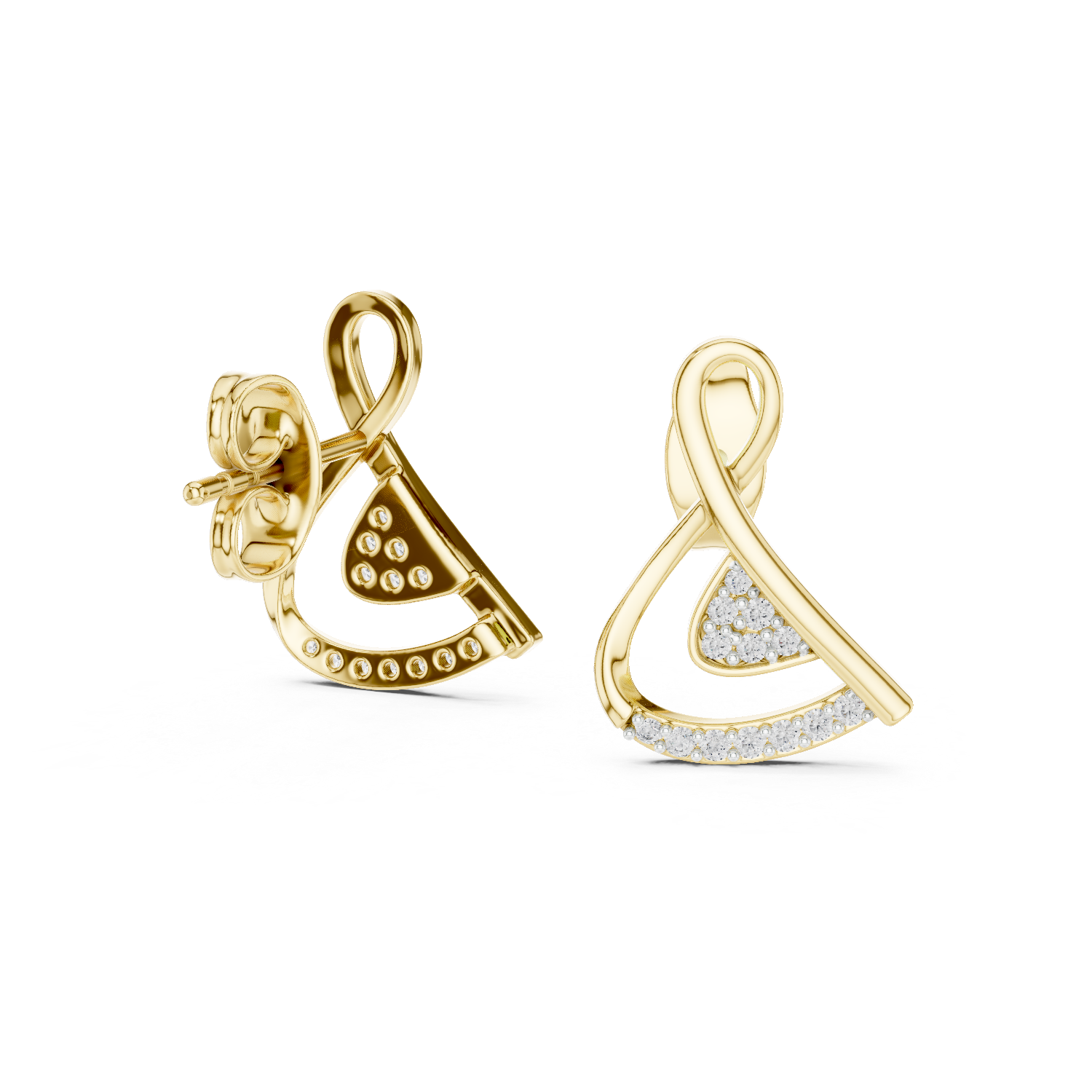 0.12 Lab Grown Diamond Earrings in 18kt Gold Vermeil