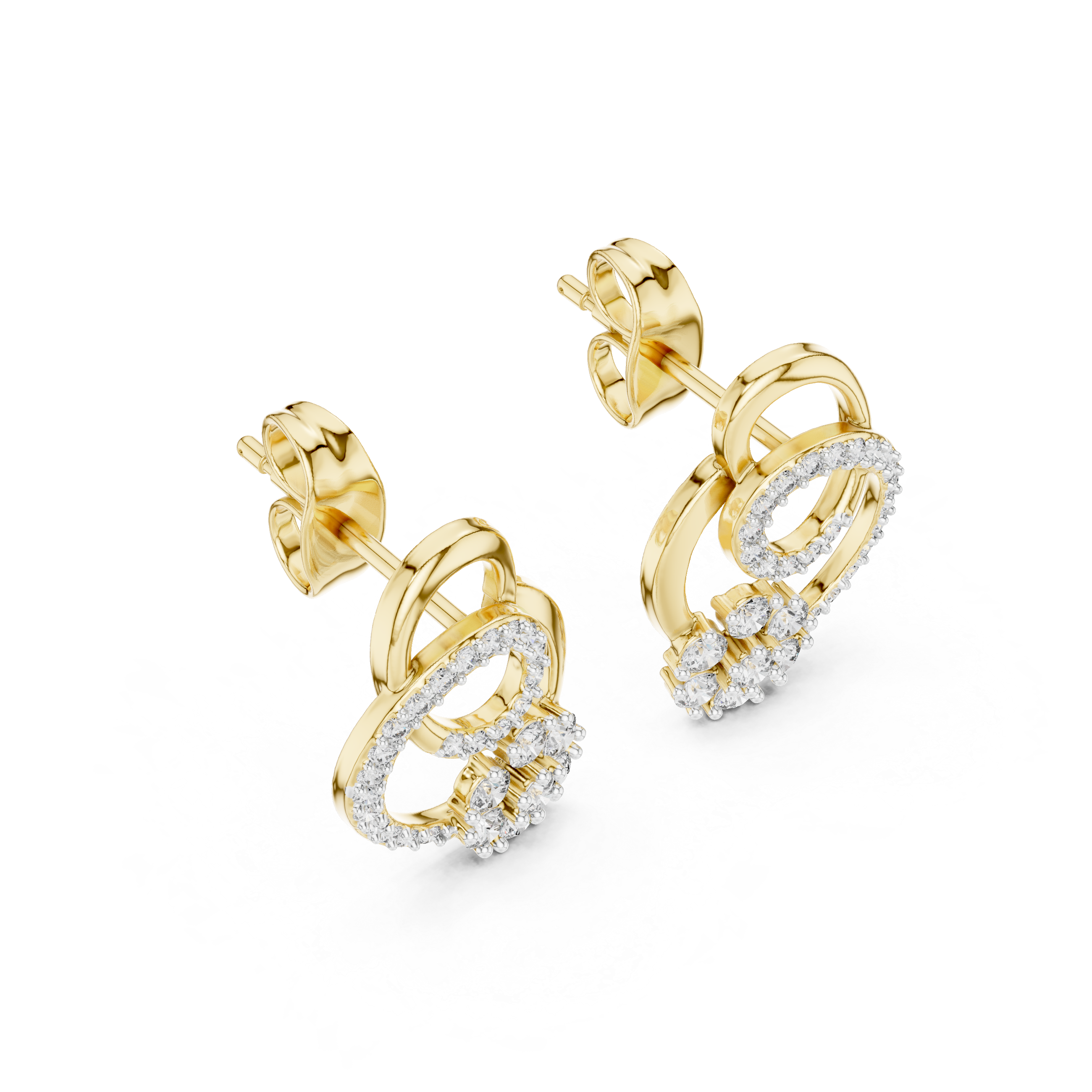 0.42 Lab Grown Diamond Earrings in 18kt Gold Vermeil