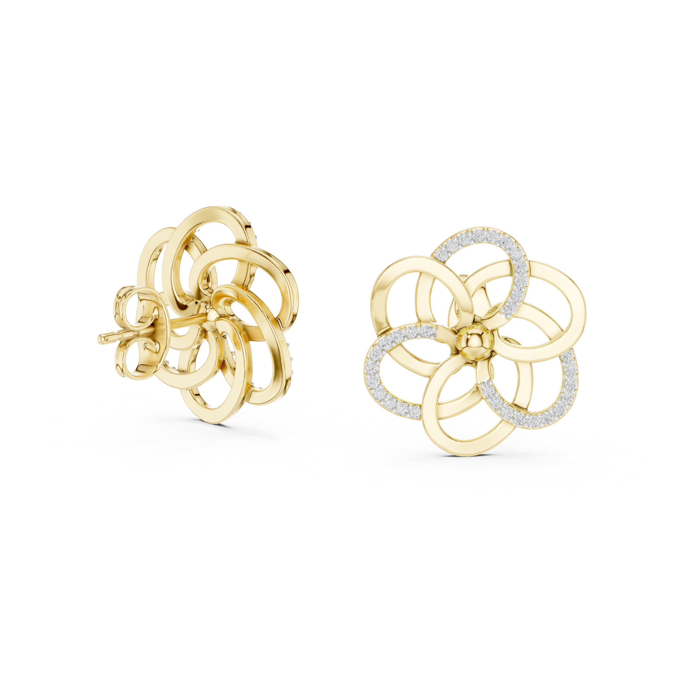 0.26 Lab Grown Diamond Earrings in 18kt Gold Vermeil