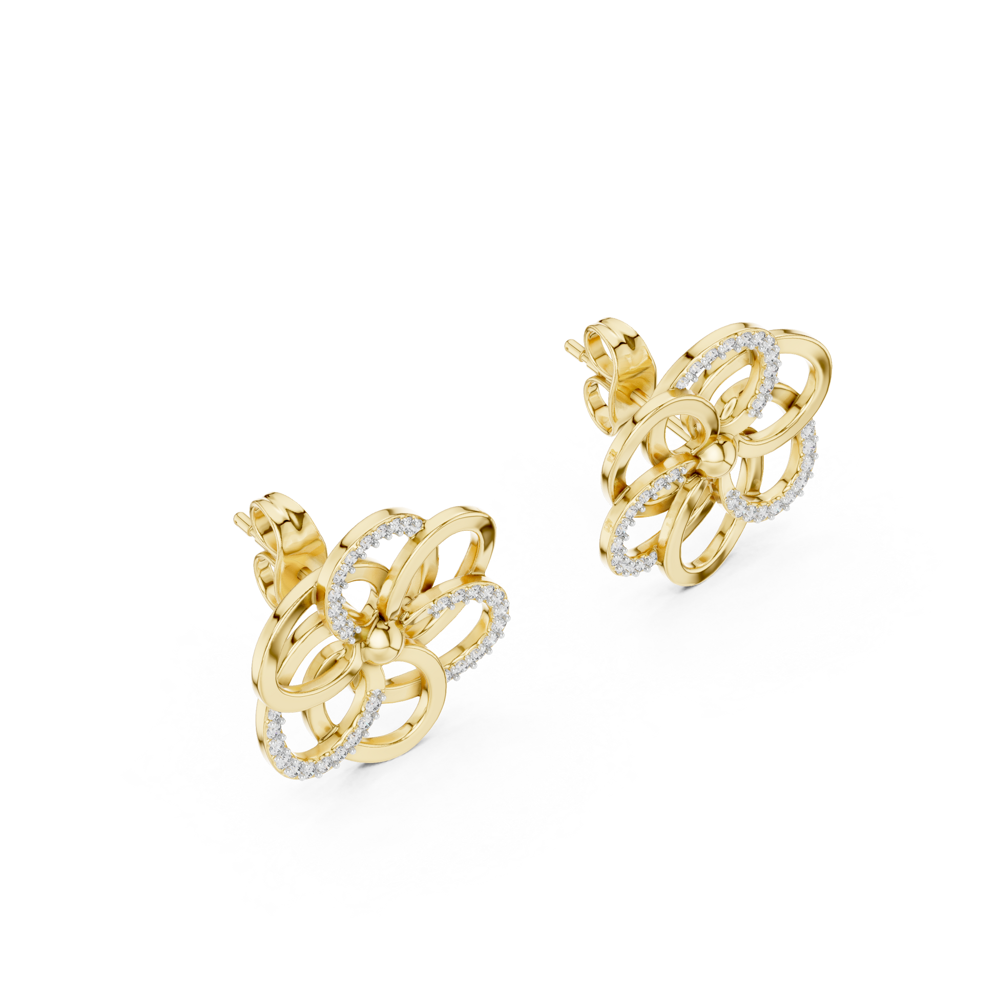 0.26 Lab Grown Diamond Earrings in 18kt Gold Vermeil