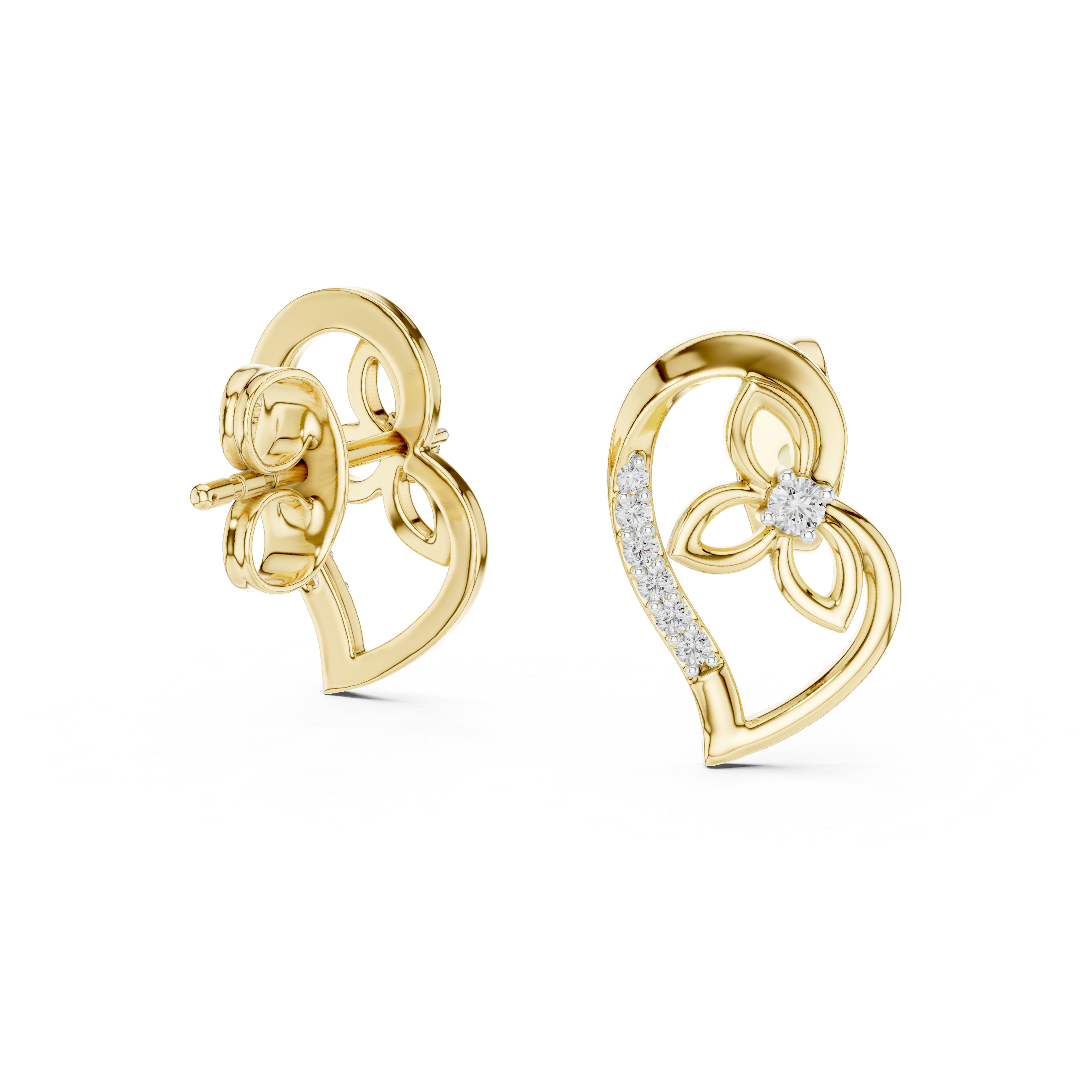 0.09 Lab Grown Diamond Earrings in 18kt Gold Vermeil