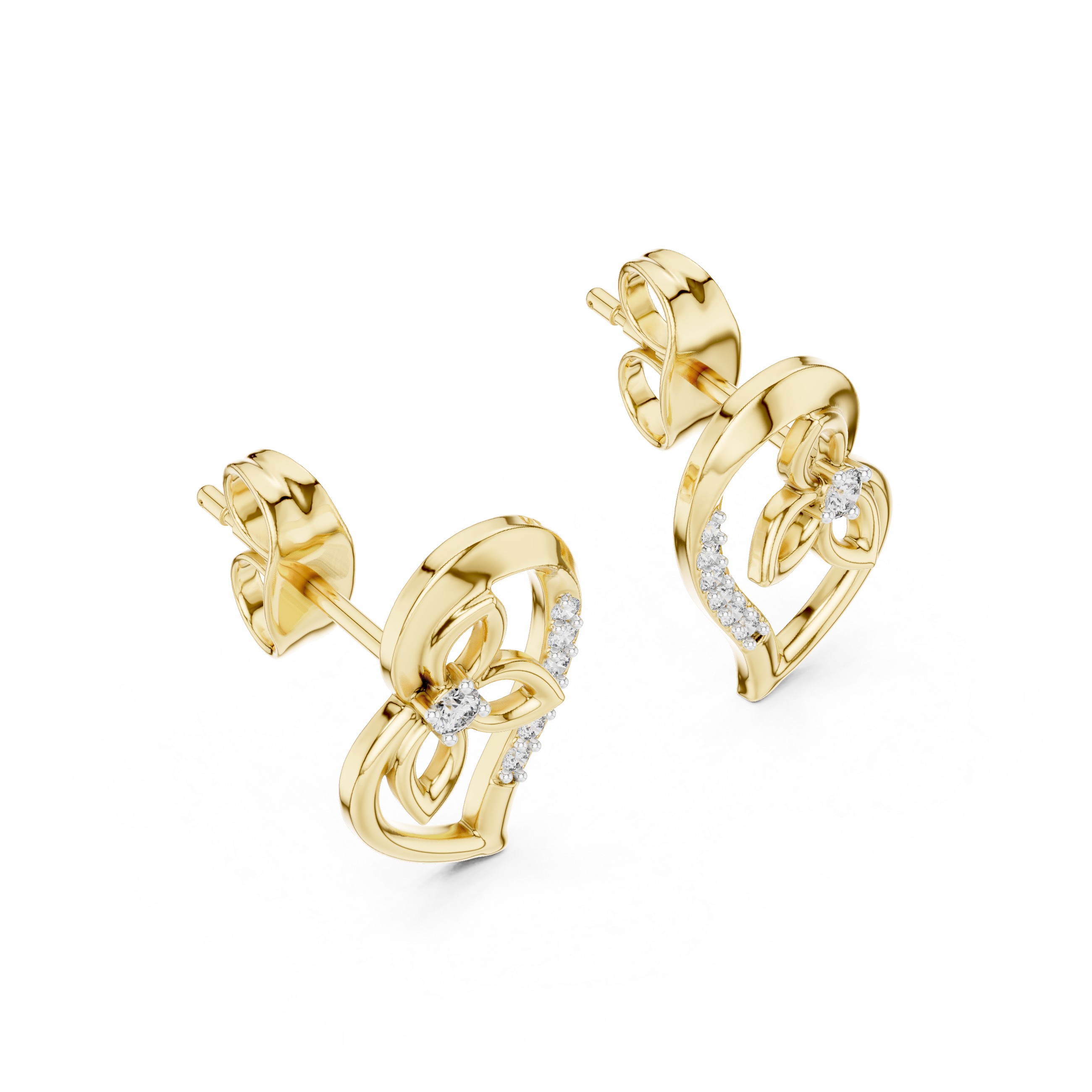 0.09 Lab Grown Diamond Earrings in 18kt Gold Vermeil