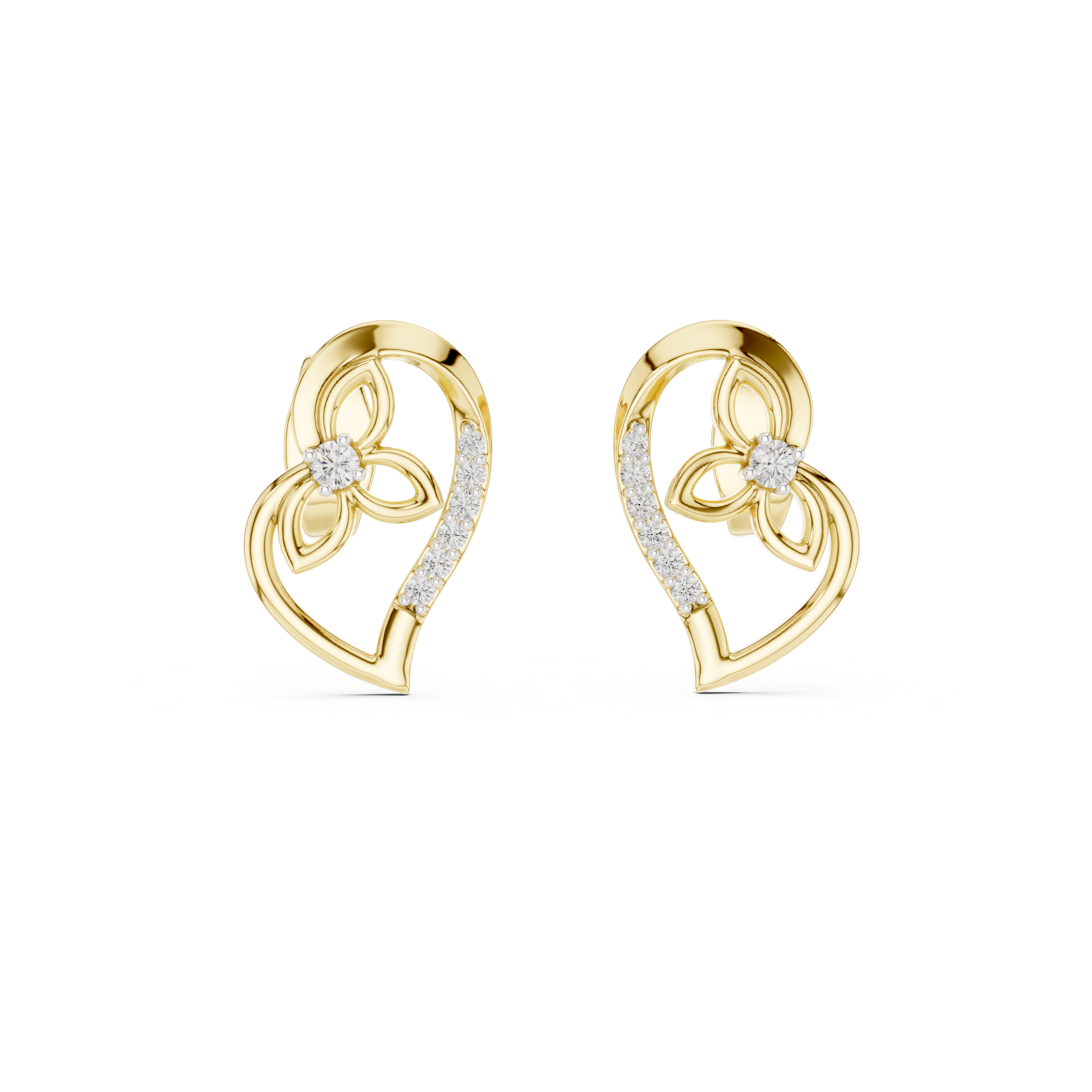 0.09 Lab Grown Diamond Earrings in 18kt Gold Vermeil