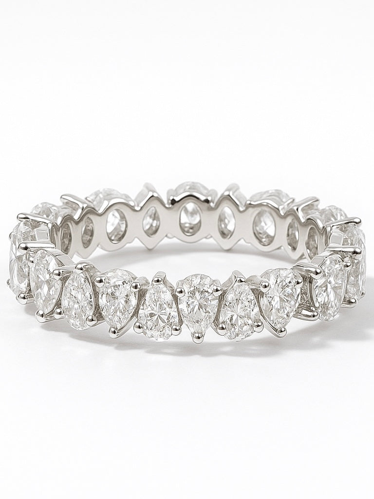 Ione Pear Lab Diamond Eternity Ring in 14K White Gold by Fiona Diamonds