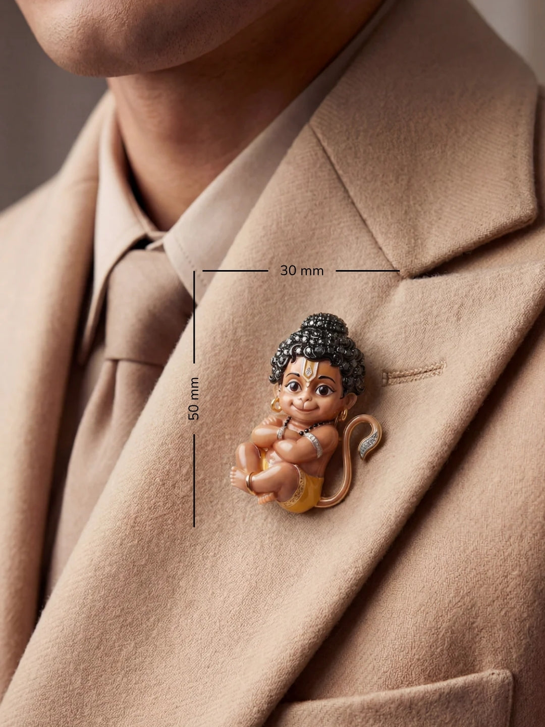 Bal Hanuman The Sapphire Lab Diamond Brooch - Fiona Diamonds - Fiona Diamonds