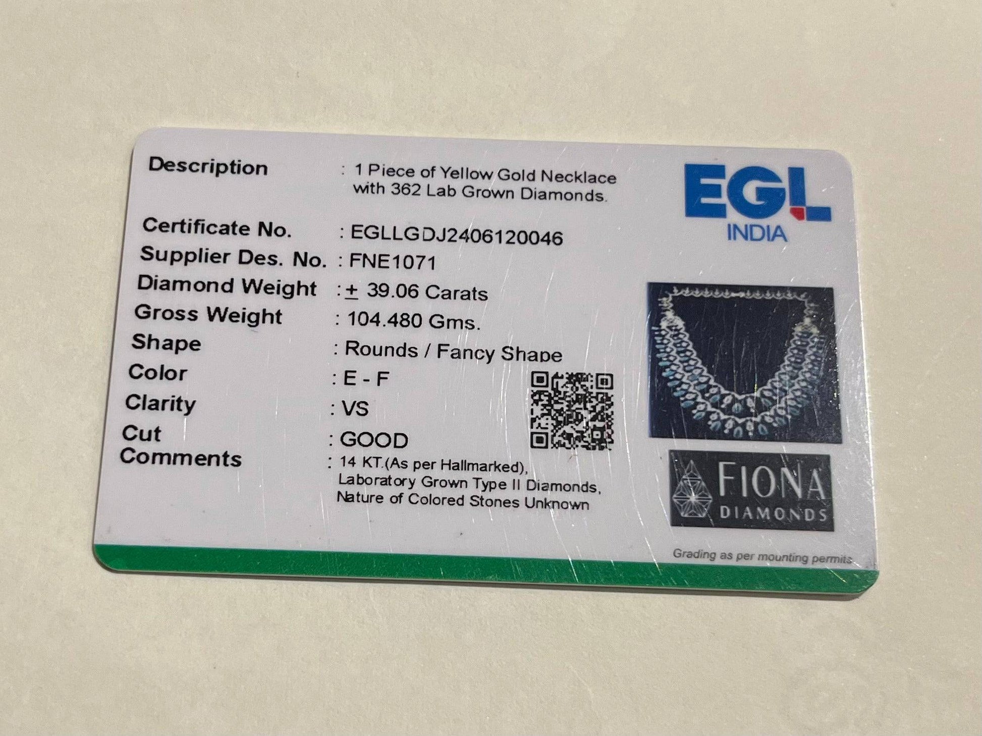 Nia Lab Diamond Necklace Timeless Elegance by Fiona Diamonds - Fiona Diamonds - Fiona Diamonds