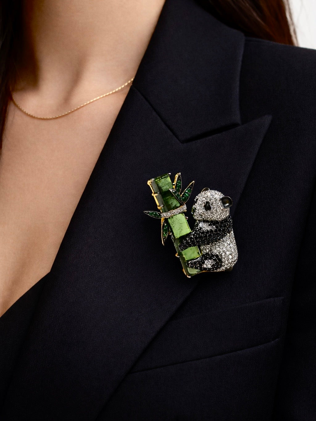 Panda Aurora Lab Diamond Brooch - Fiona Diamonds - Fiona Diamonds