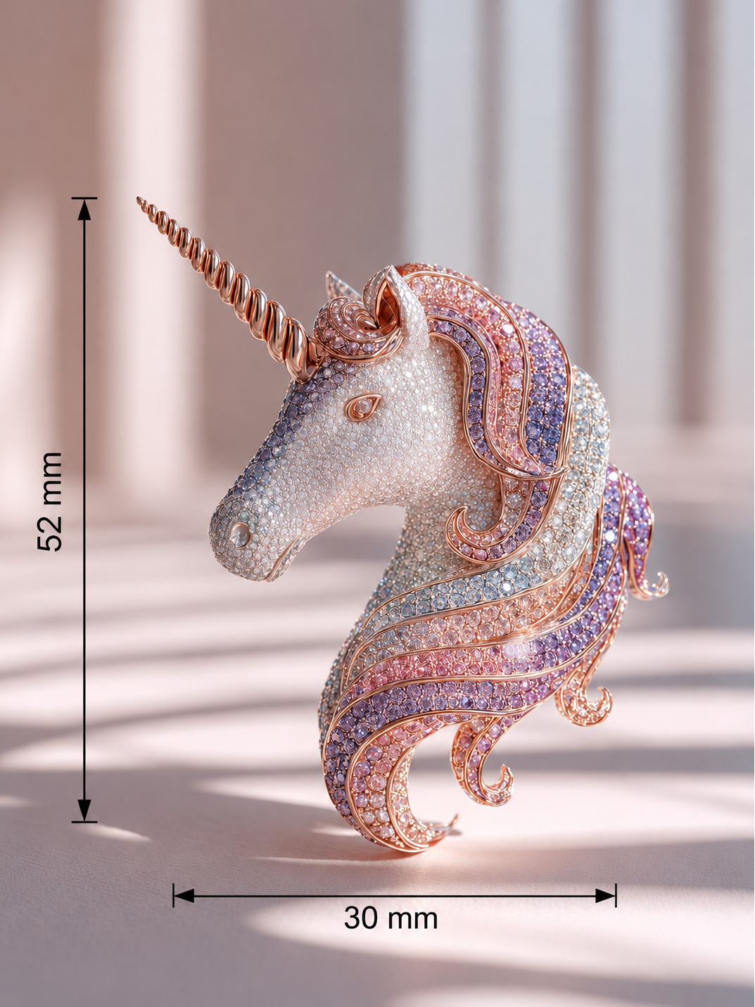 Mystic Unicorn Lab Diamond Brooch