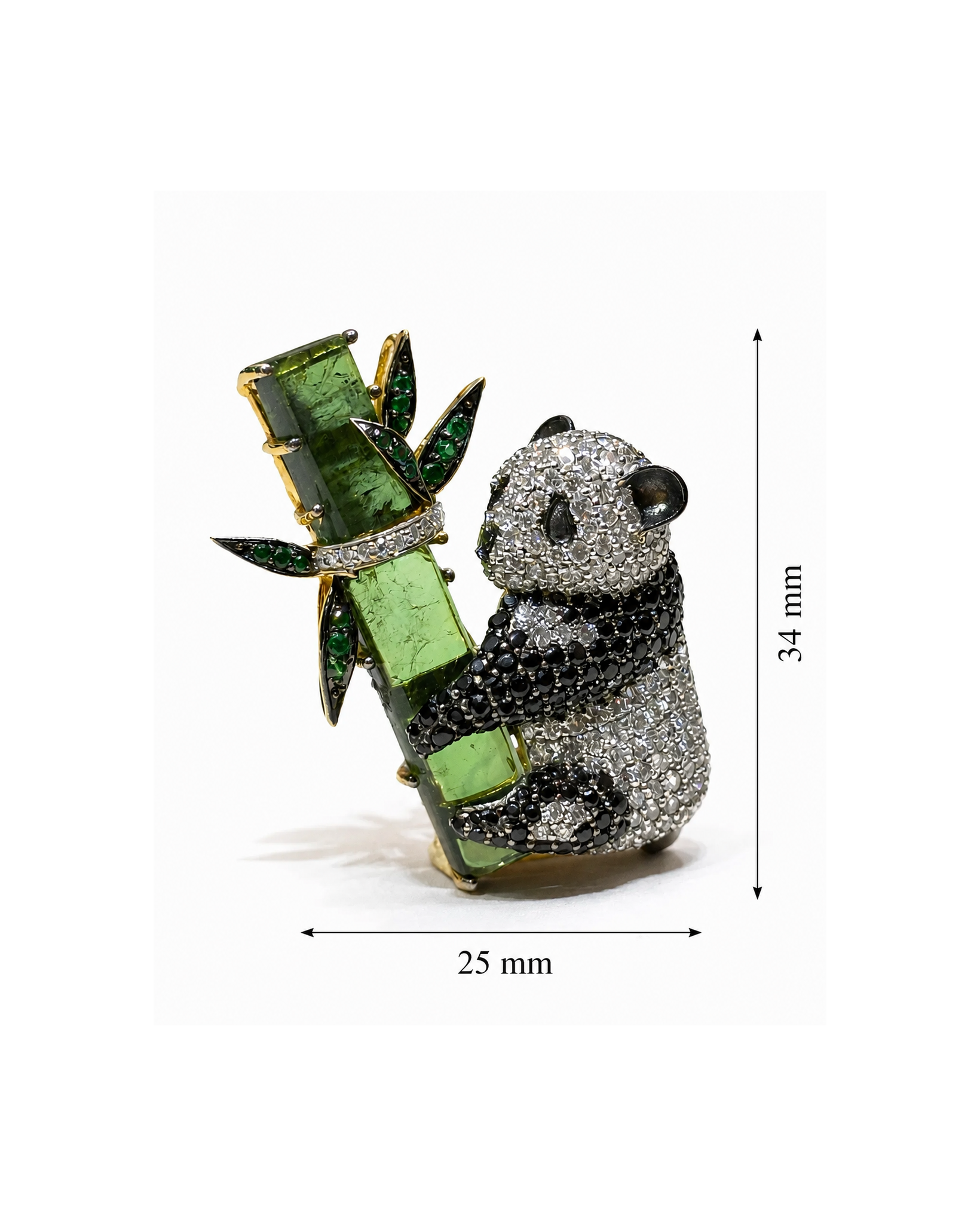 Panda Aurora Lab Diamond Brooch
