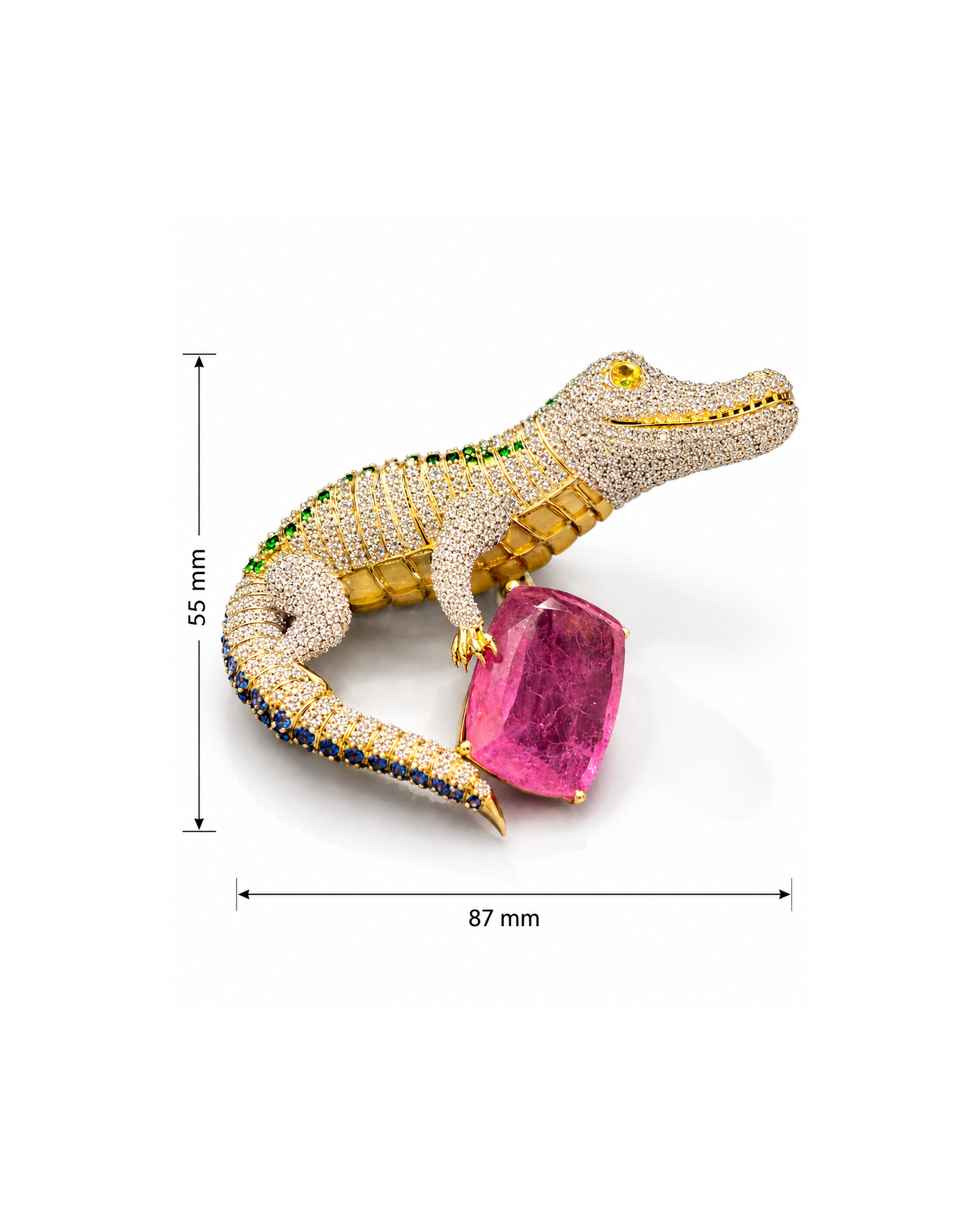 Zyra Croc Lab Diamond Brooch