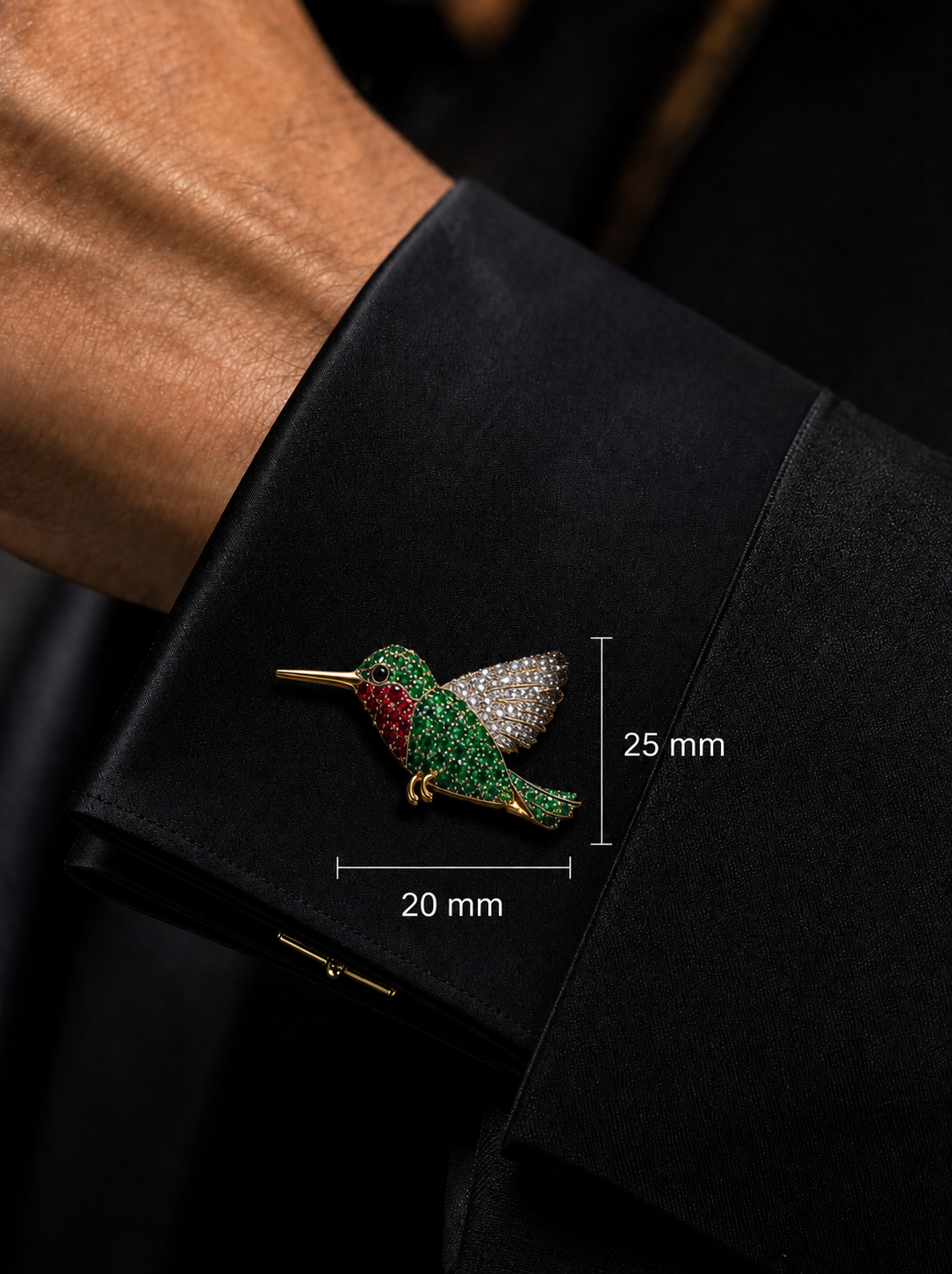 Graceful Hummingbird Lab Diamond Cufflink