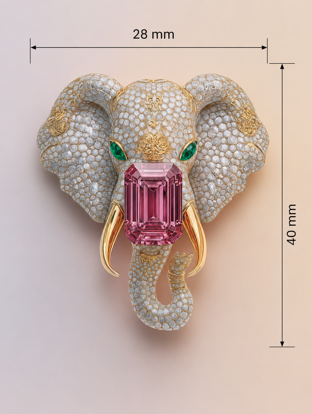 Ivory Majesty Lab Diamond Brooch