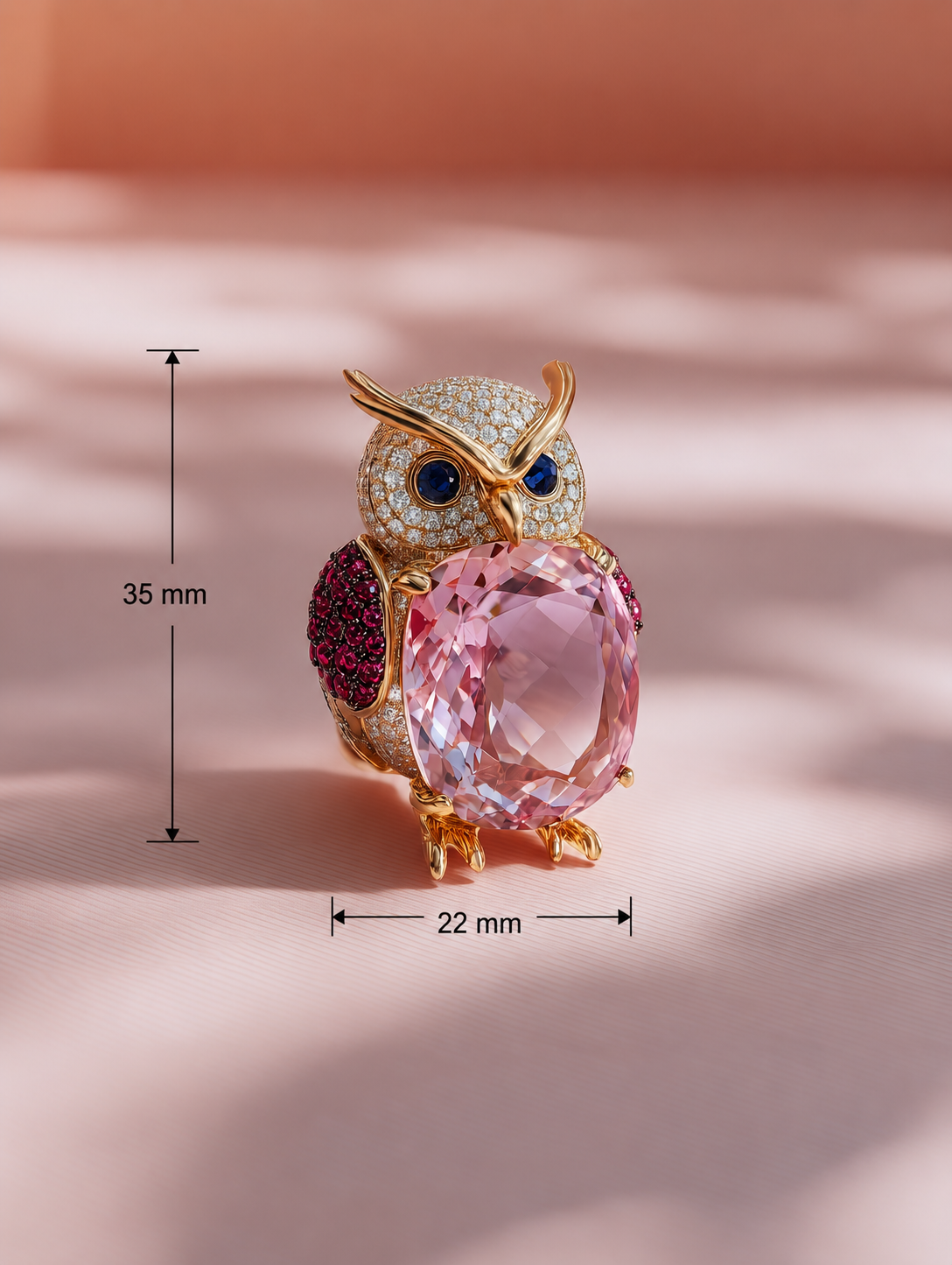 Sovereign Owl Lab Diamond Brooch