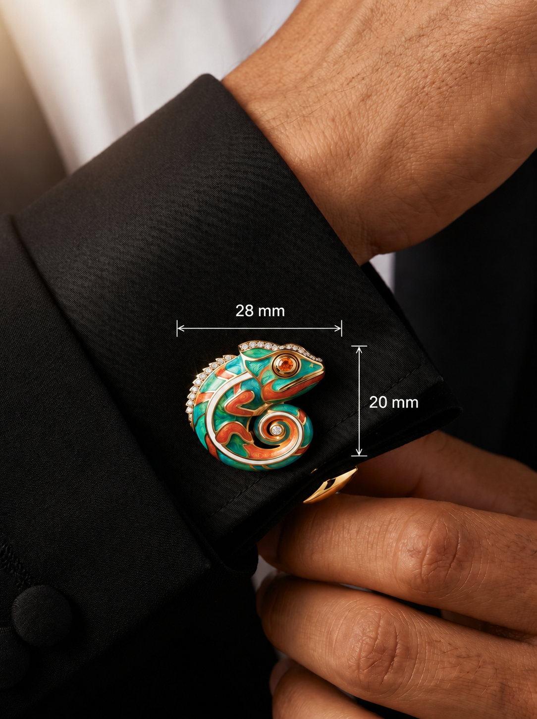 Chameleon Lab Diamond Cufflink