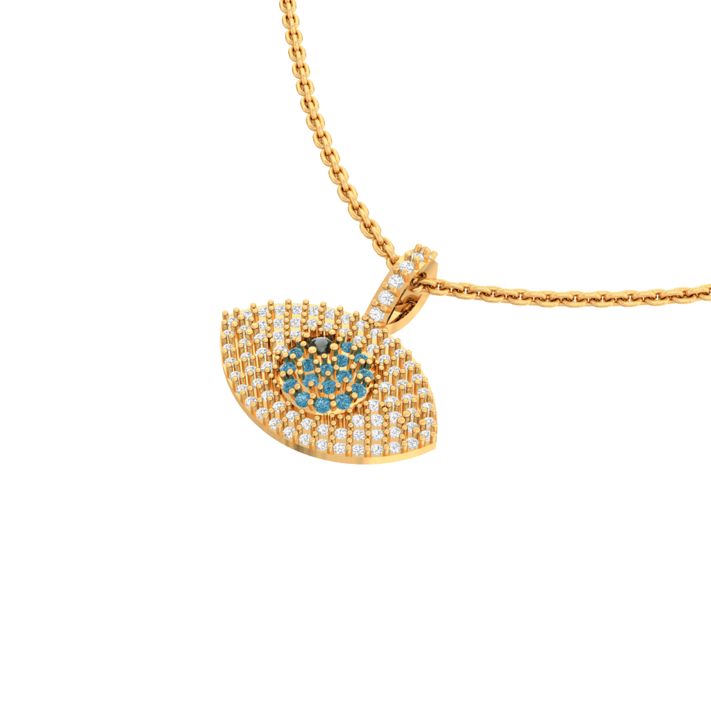 Fiery Evil Eye Lab Grown Diamond Pendant - Fiona Diamonds - Fiona Diamonds