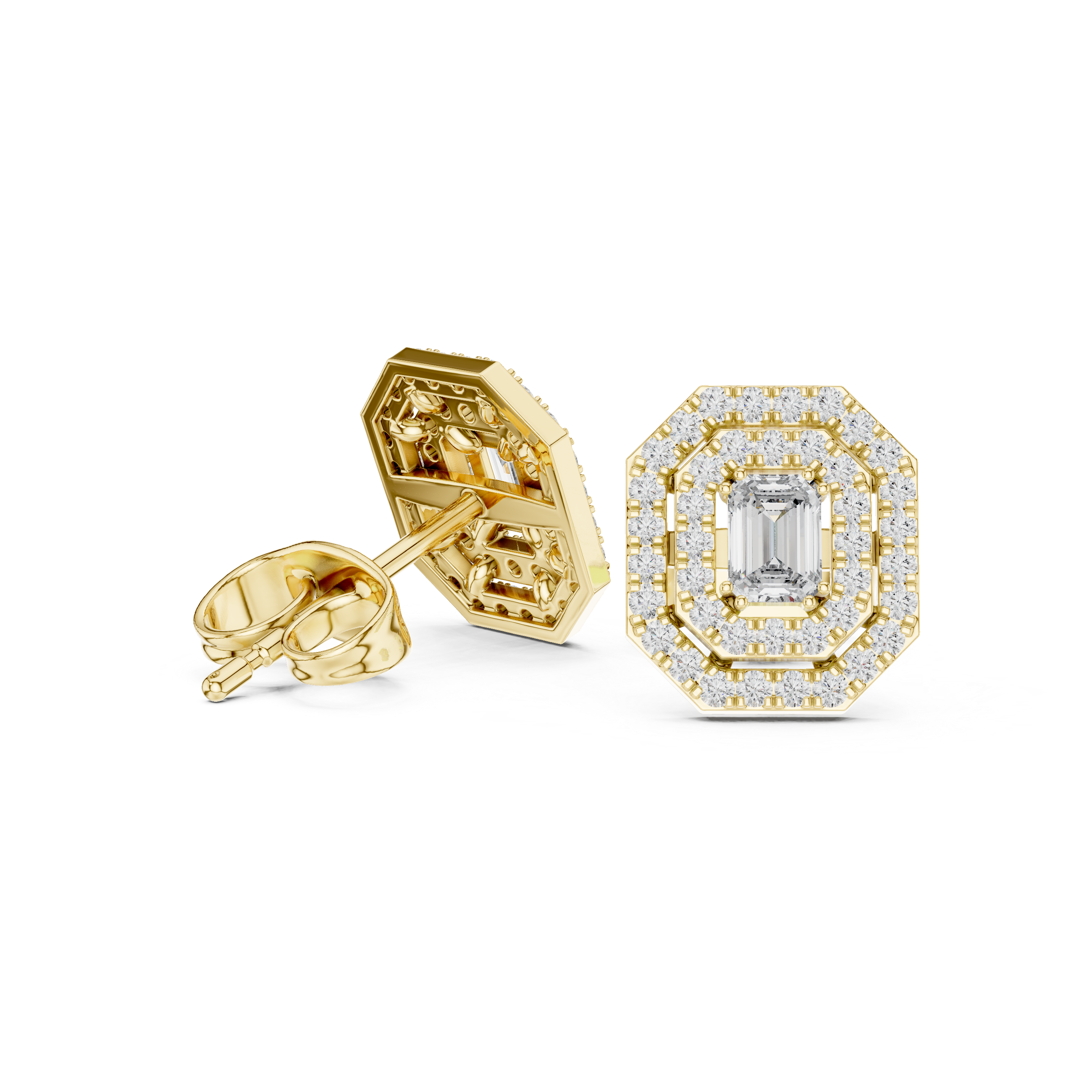 0.46 Lab Grown Diamond Earrings in 18kt Gold Vermeil