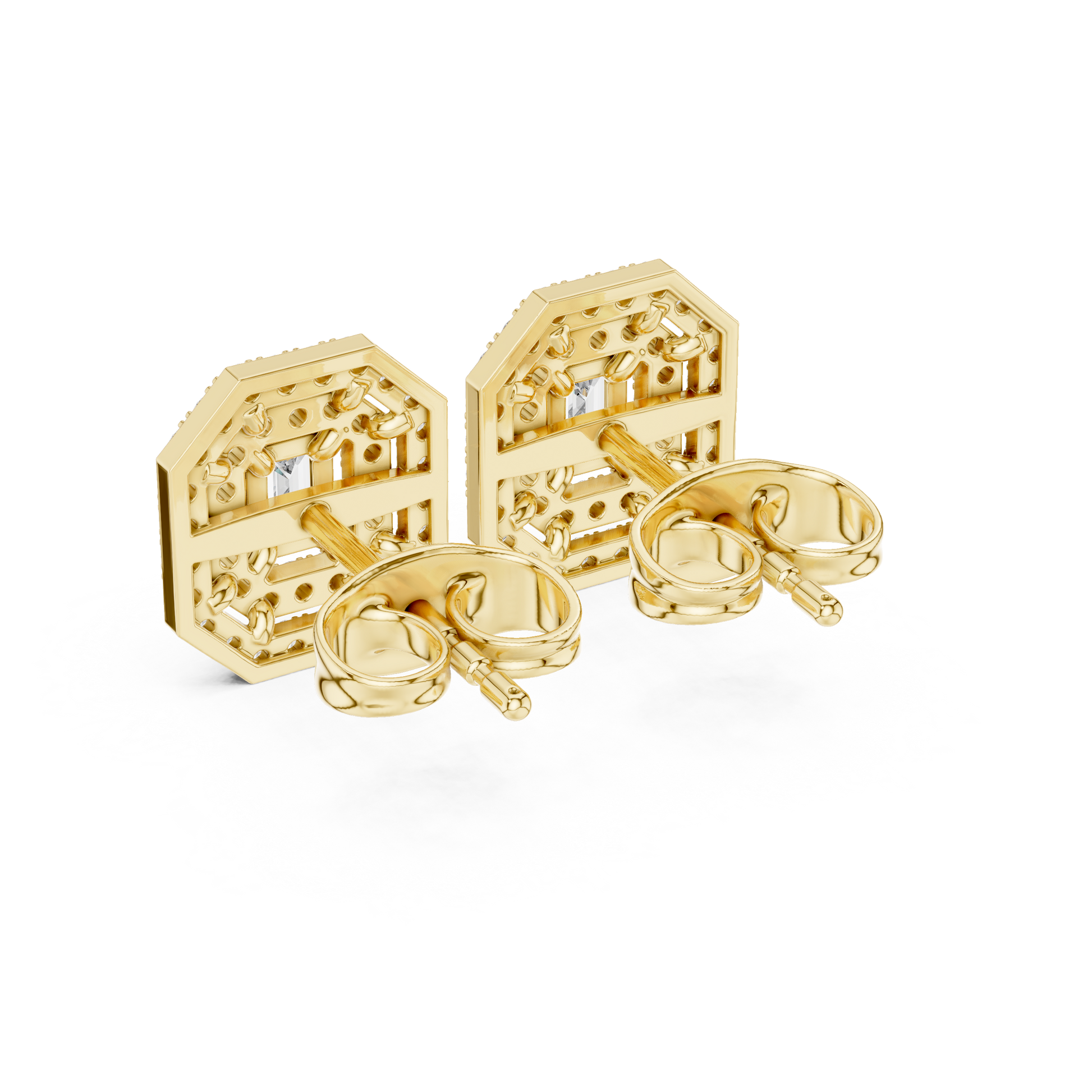 0.46 Lab Grown Diamond Earrings in 18kt Gold Vermeil
