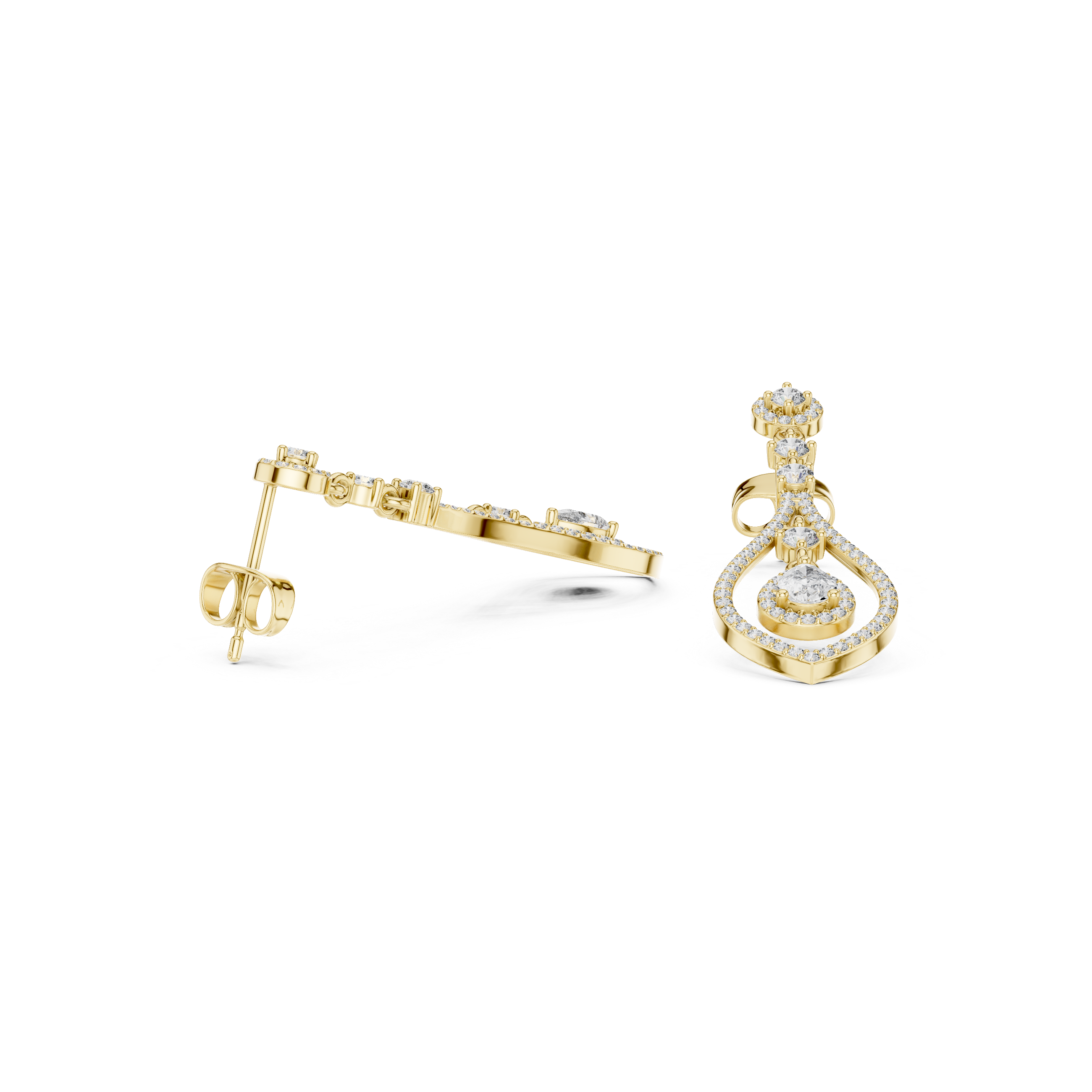 1.29 Lab Grown Diamond Earrings in 18kt Gold Vermeil - Fiona Diamonds - Fiona Diamonds