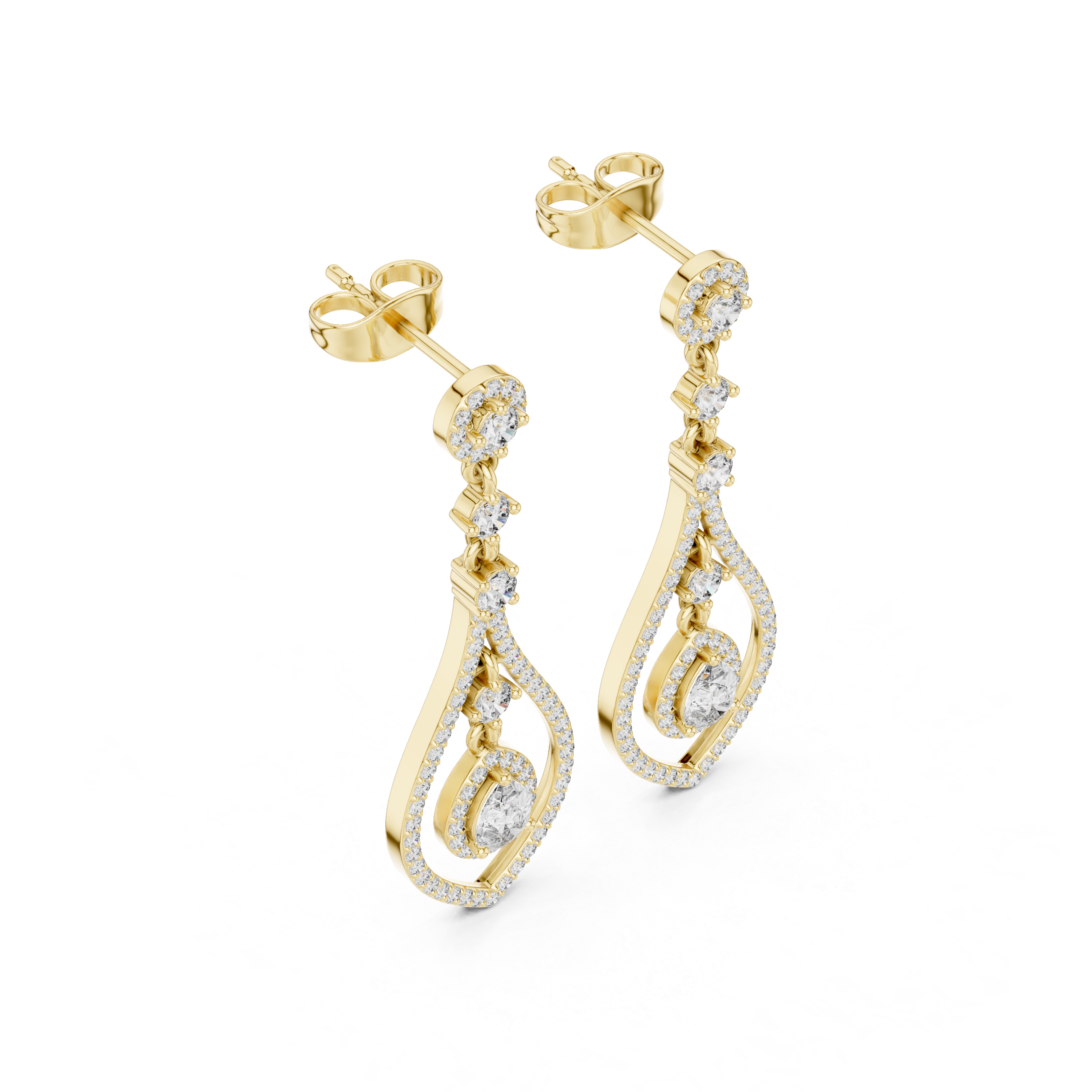 1.29 Lab Grown Diamond Earrings in 18kt Gold Vermeil - Fiona Diamonds - Fiona Diamonds