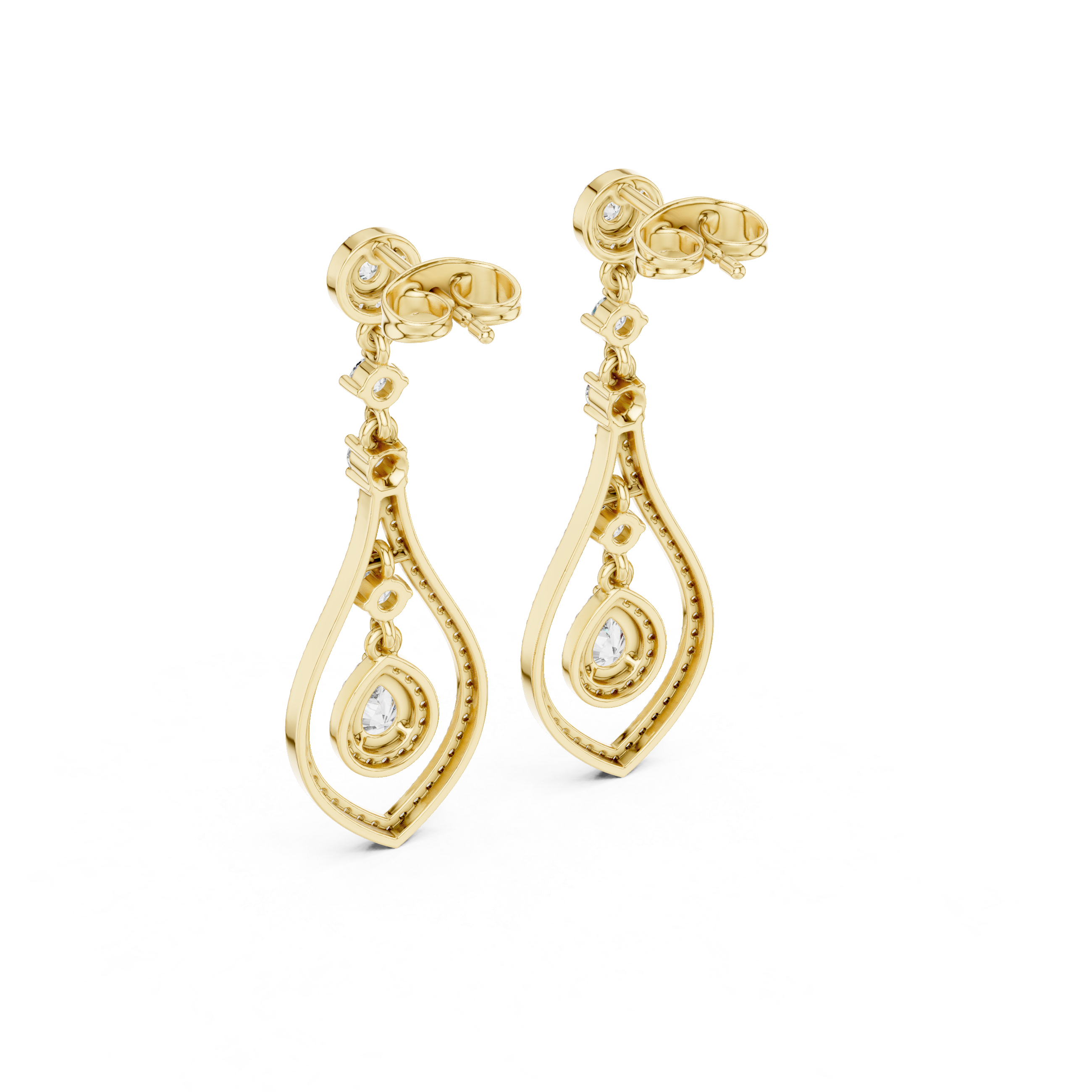 1.29 Lab Grown Diamond Earrings in 18kt Gold Vermeil - Fiona Diamonds - Fiona Diamonds