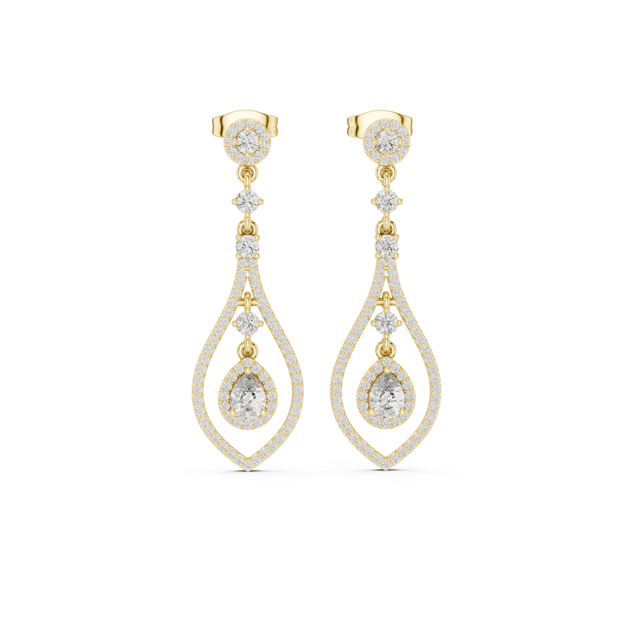 1.29 Lab Grown Diamond Earrings in 18kt Gold Vermeil - Fiona Diamonds - Fiona Diamonds