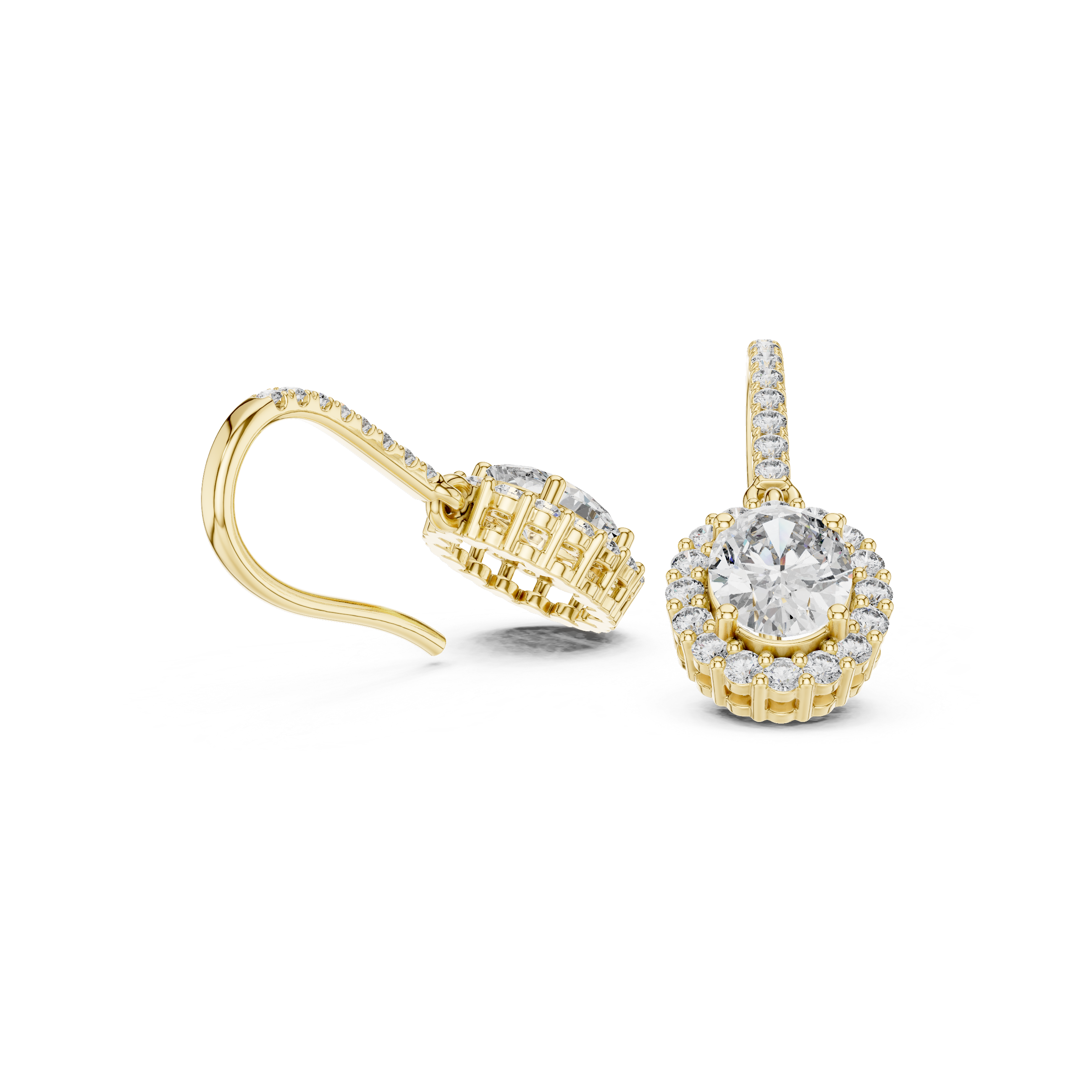 1.29 Lab Grown Diamond Earrings in 18kt Gold Vermeil