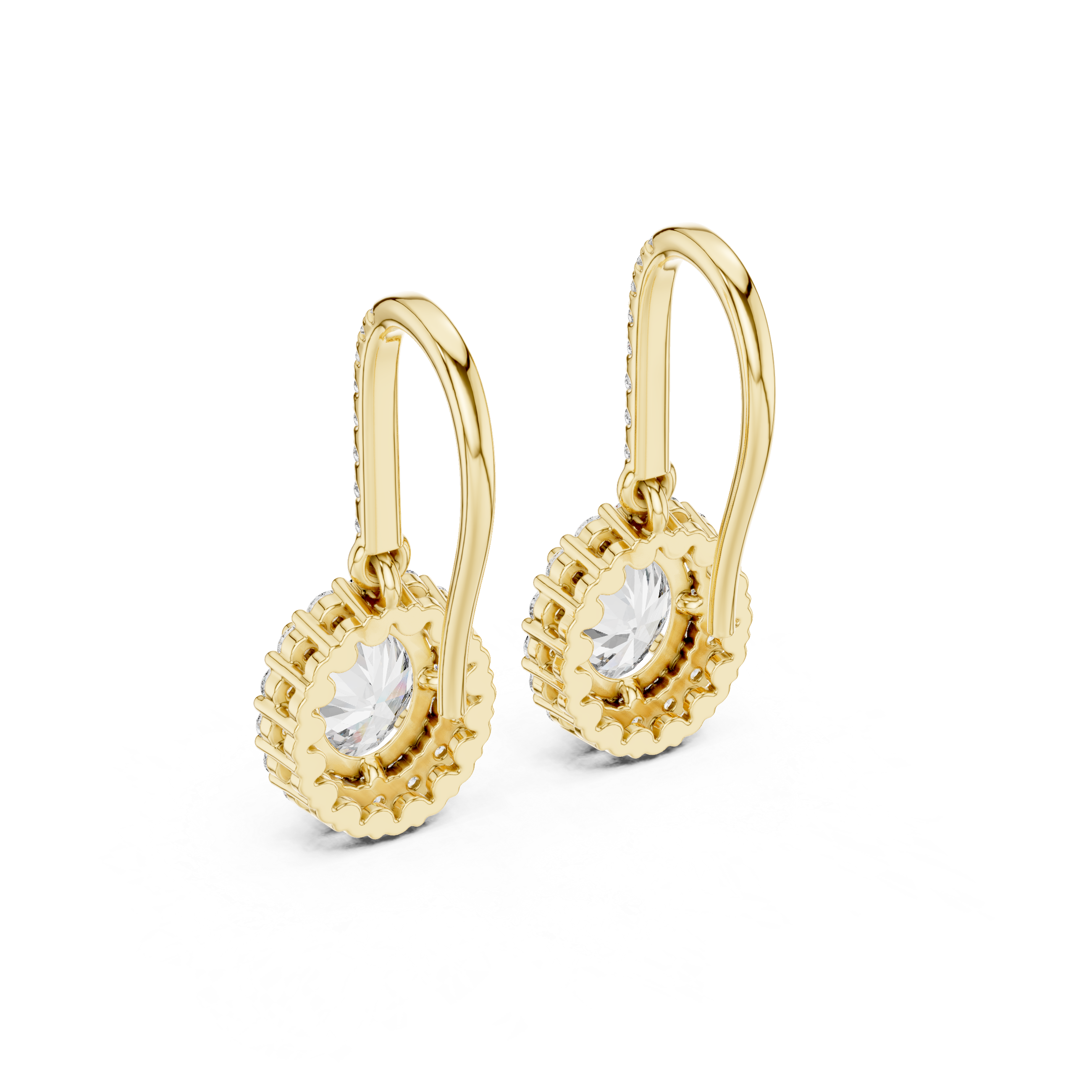 1.29 Lab Grown Diamond Earrings in 18kt Gold Vermeil